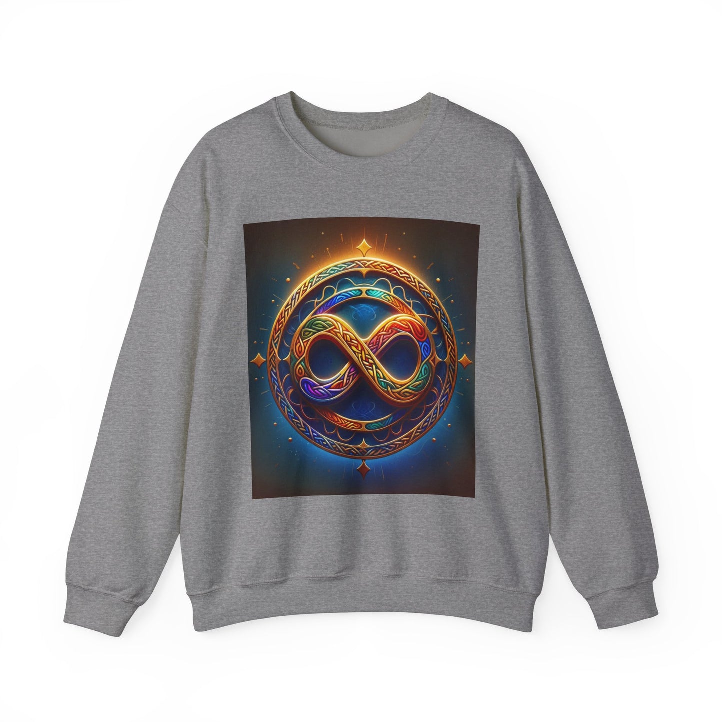 Crewneck Sweatshirt with Celtic Infinity Symbol Design