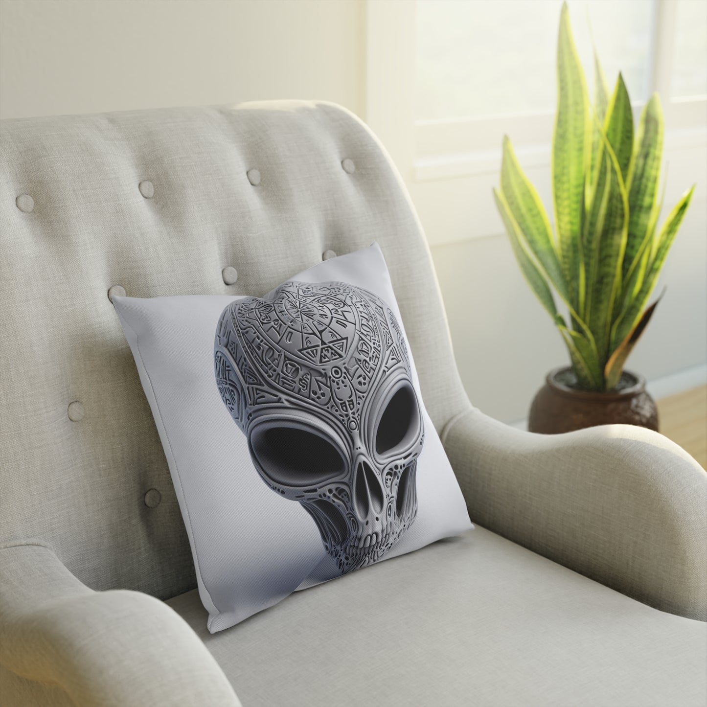 Arcane Alien Skull Pillow