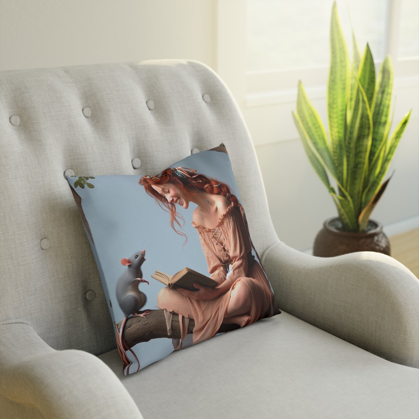 Fairy Reading Throw Pillow