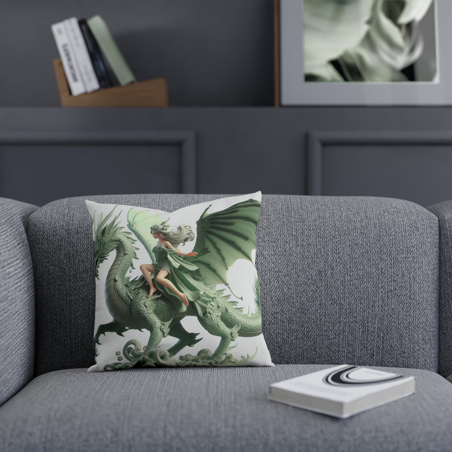 Green Fairy & Dragon Pillow