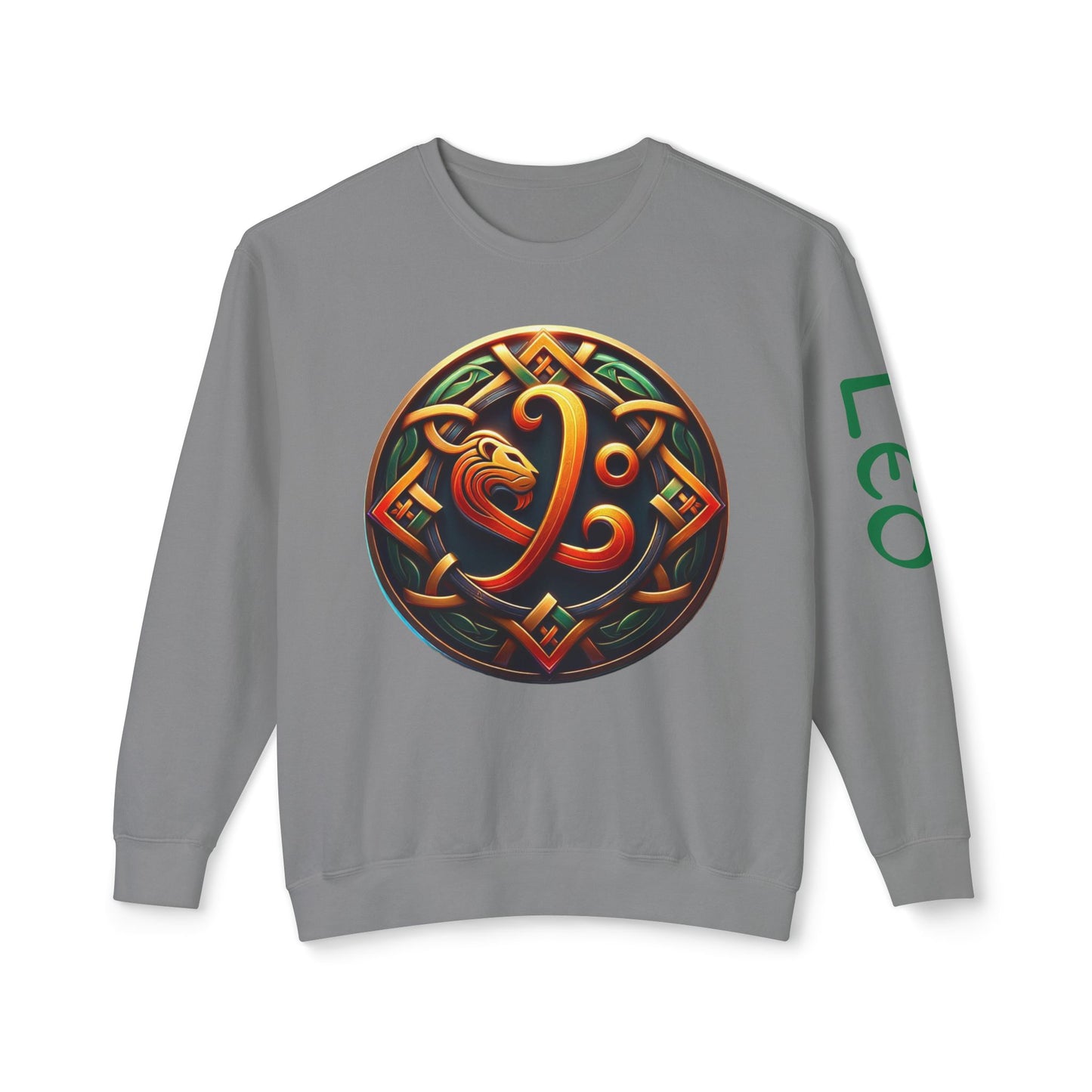 Crewneck Sweatshirt with Celtic Astrological Symbols-Leo