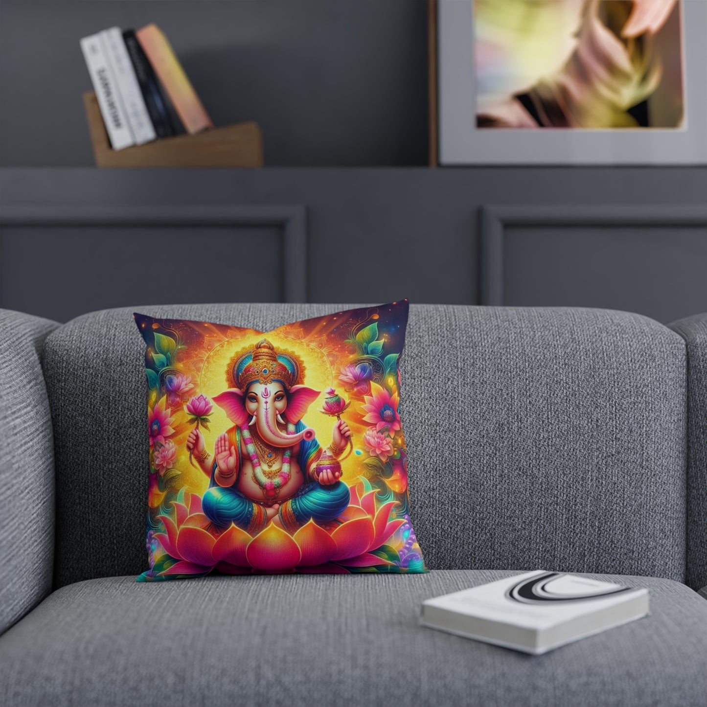 Hindu God Ganesh Throw Pillow