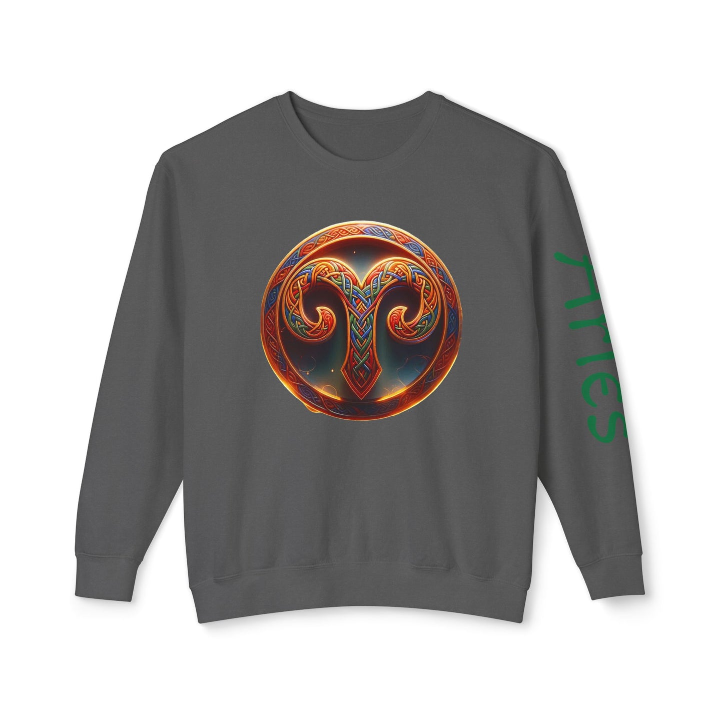 Crewneck Sweatshirt with Celtic Astrological Symbols-Aries