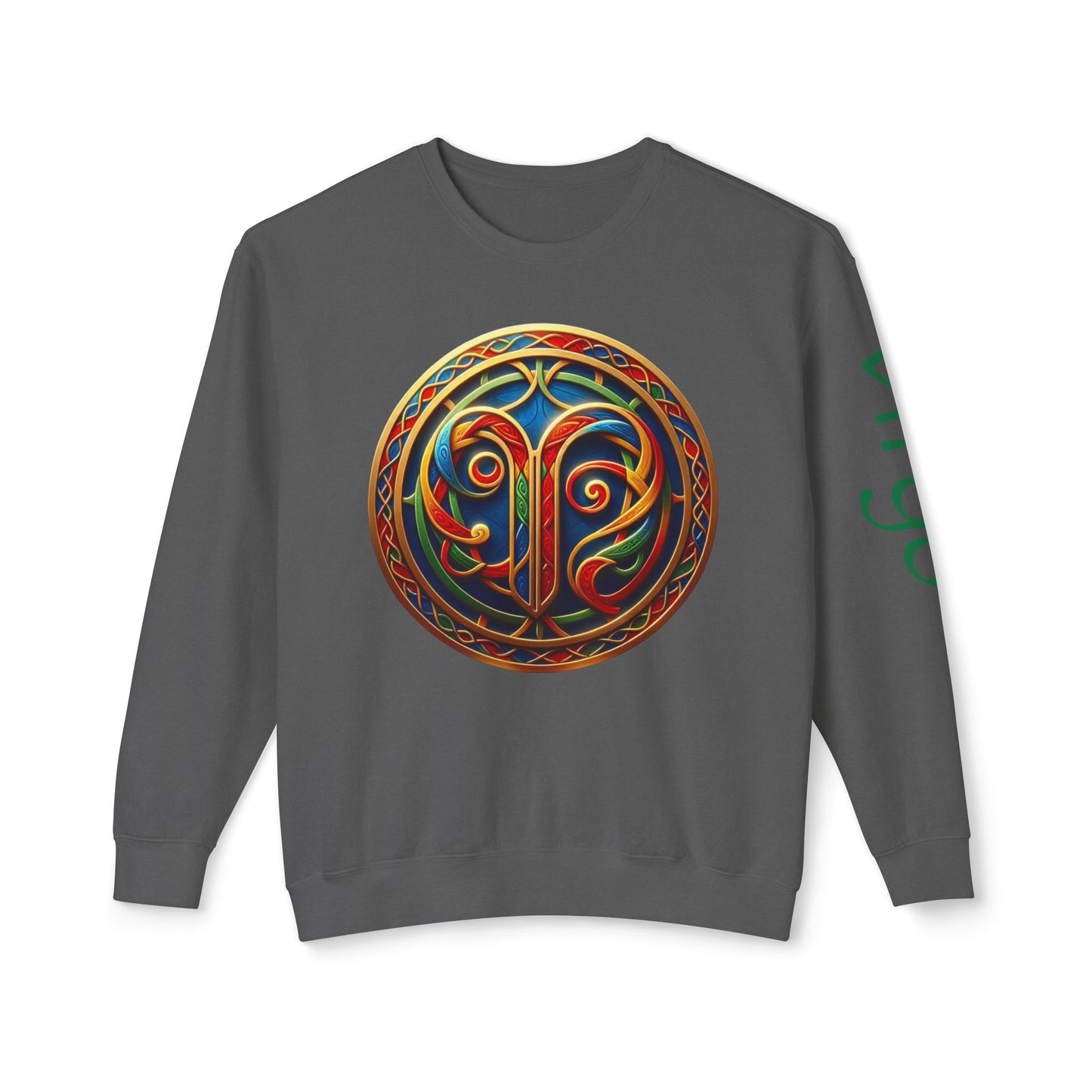 Crewneck Sweatshirt with Celtic Astrological Symbols-Virgo