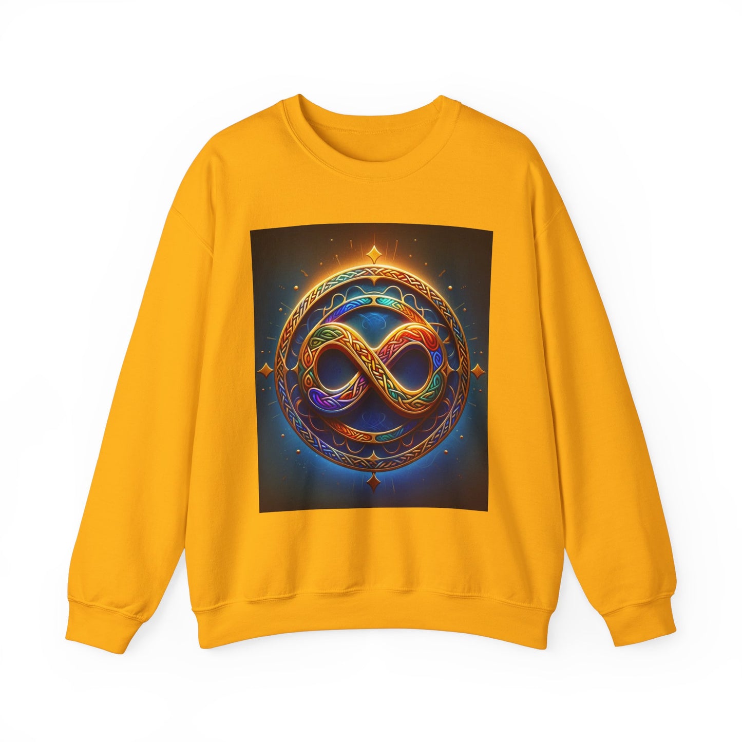 Crewneck Sweatshirt with Celtic Infinity Symbol Design