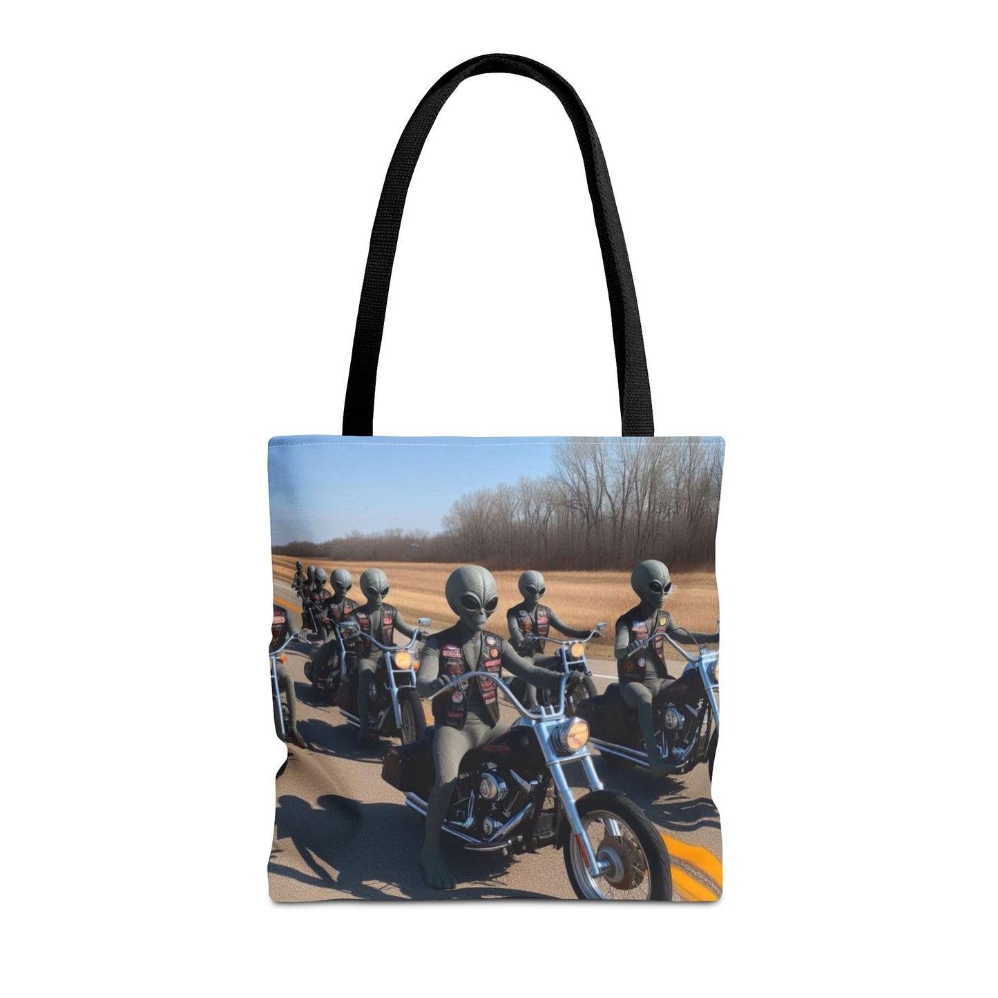 Alien Bikers Tote Bag