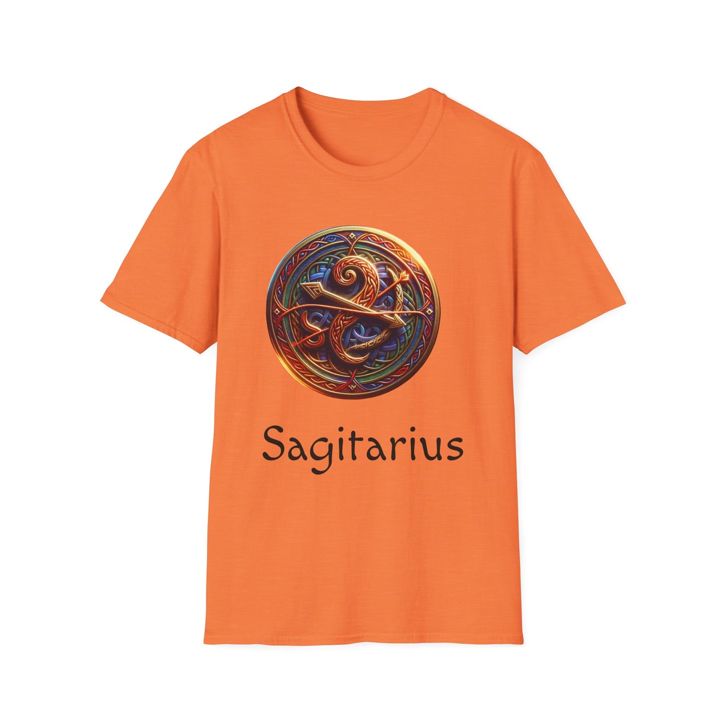 Celtic Design Astrological Symbol Unisex Soft style T-Shirt-Sagitarius