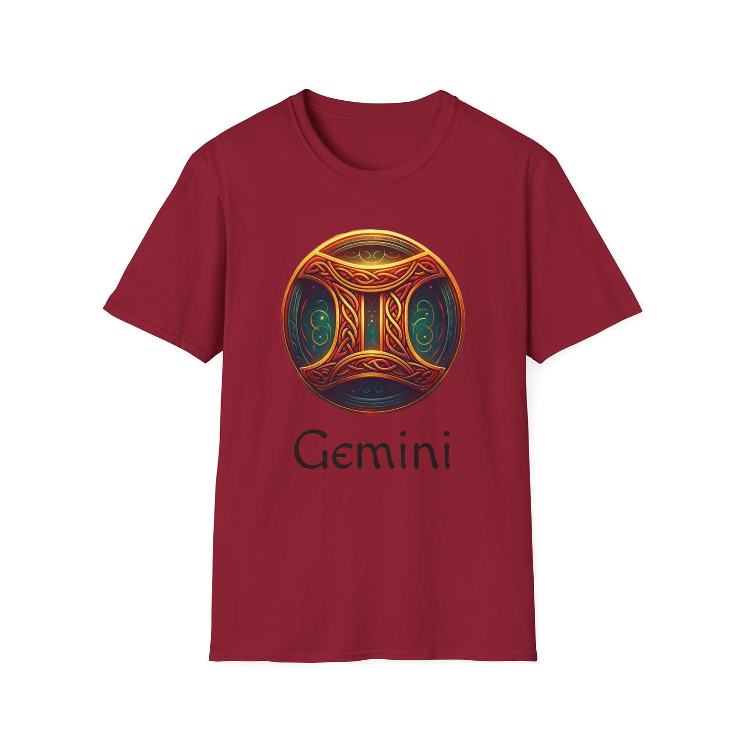 Celtic Design Astrological Symbol Unisex Soft style T-Shirt-Gemini