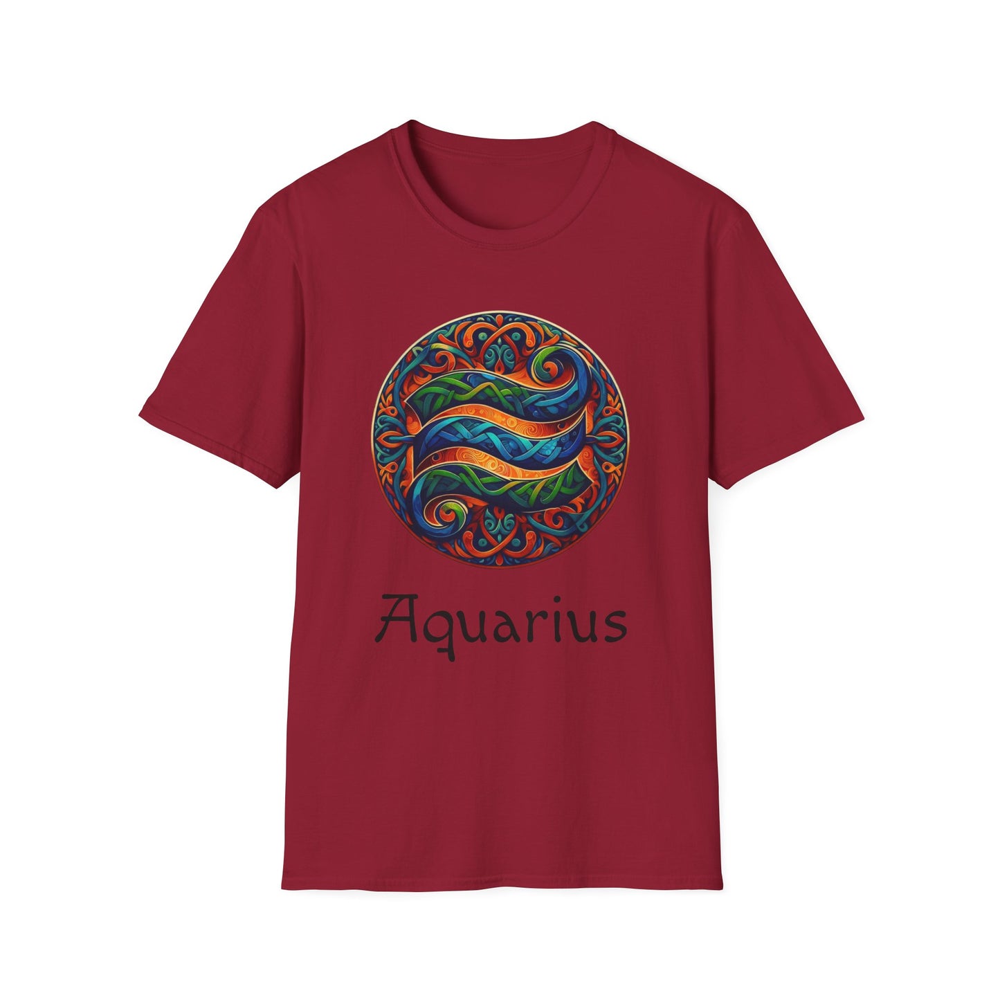 Celtic Design Astrological Symbol Unisex Soft style T-Shirt-Aquarius
