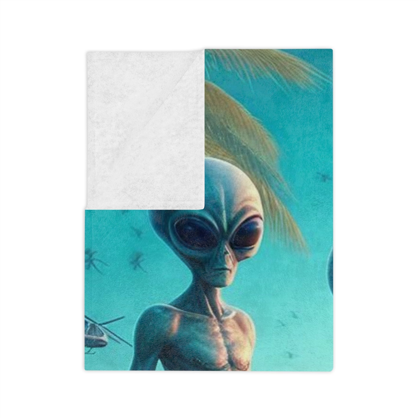 Aliens Surfing Microfiber Blanket