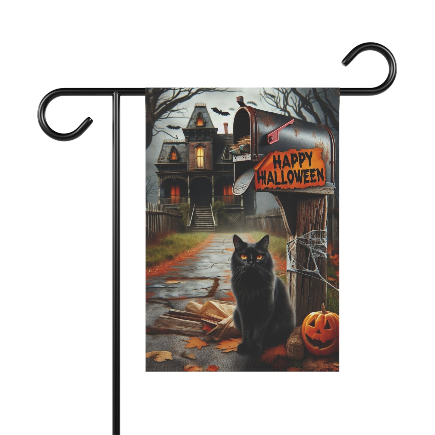 Halloween Black Cat Garden Flag