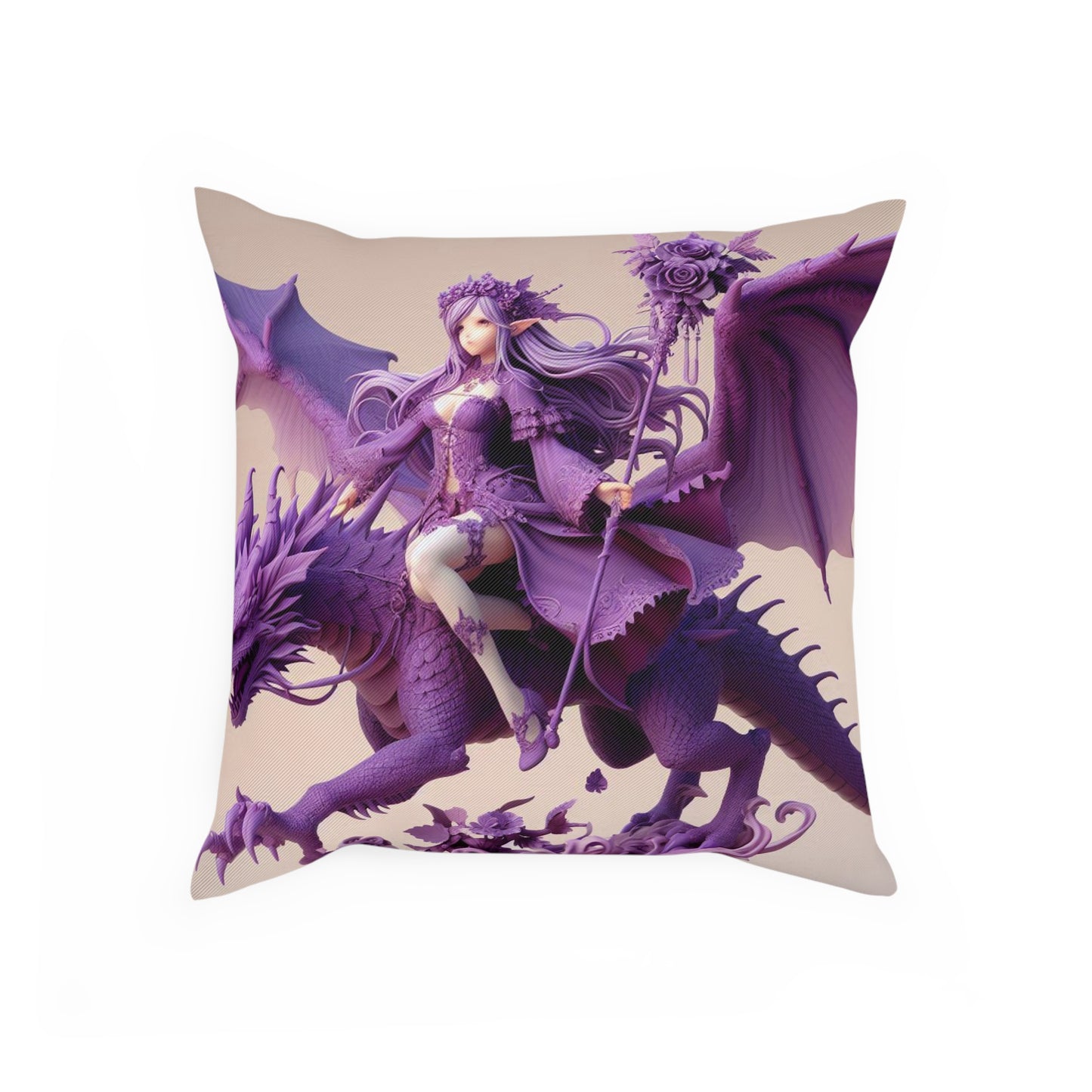 Purple Fairy & Dragon Pillow