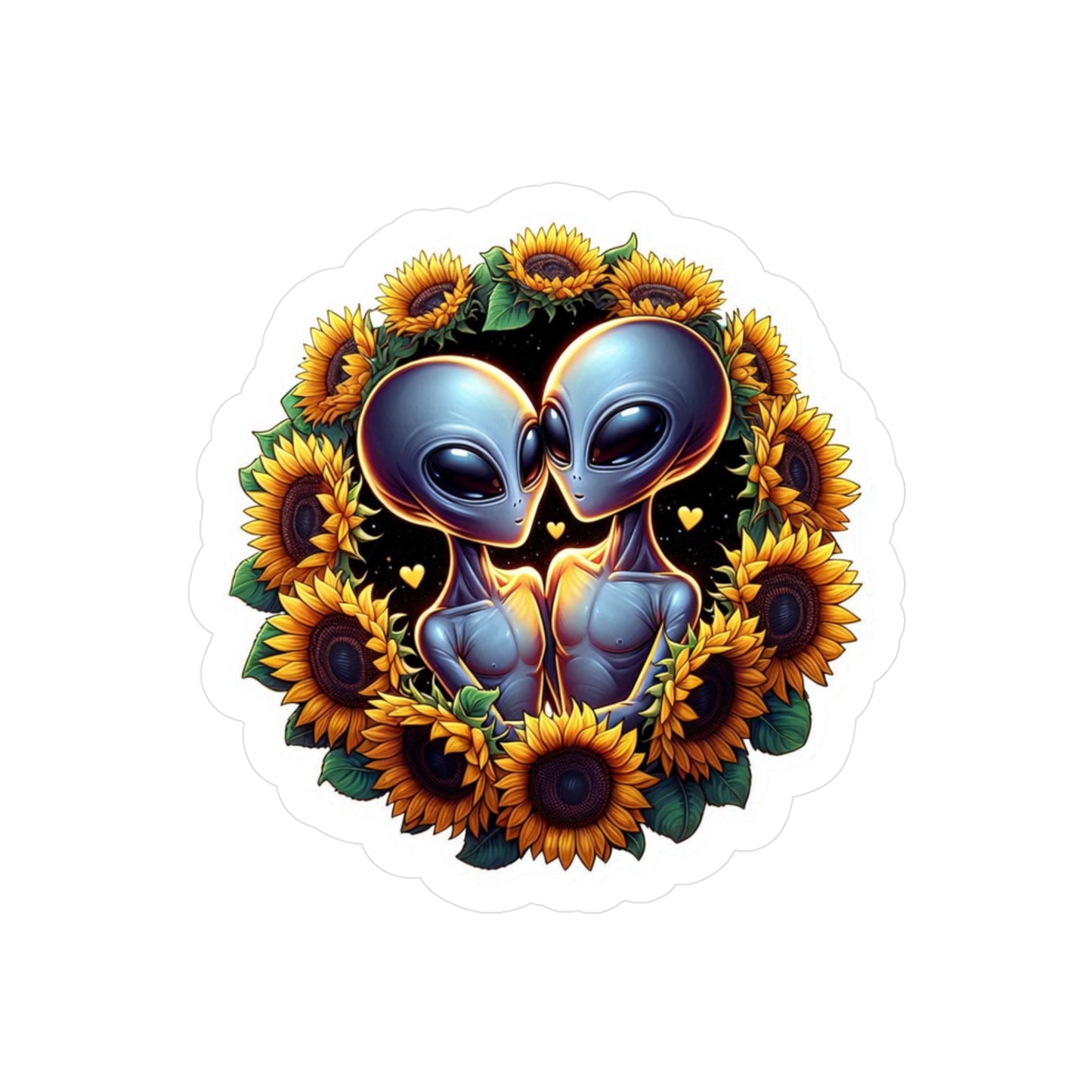 Aliens in Love Vinyl Decals