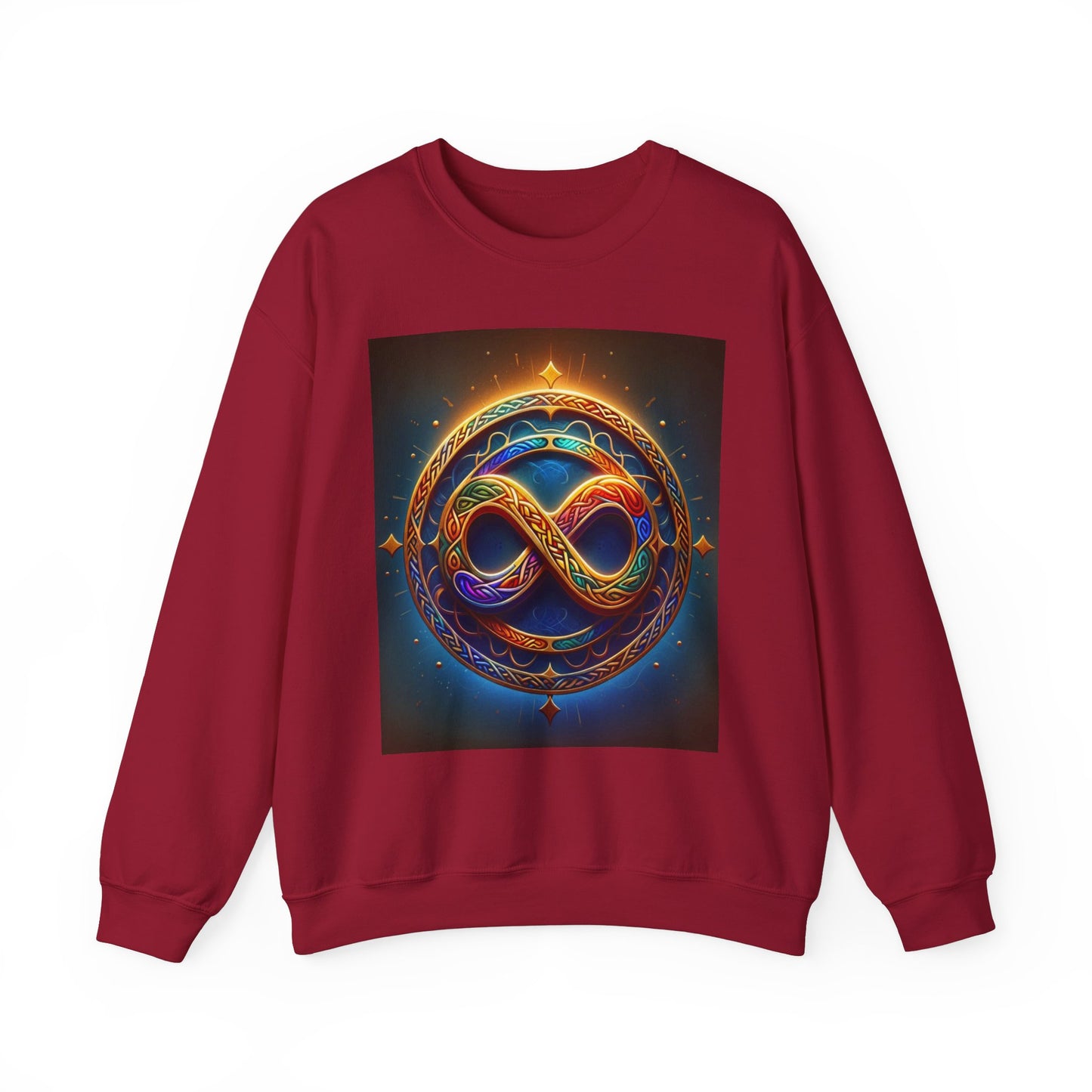 Crewneck Sweatshirt with Celtic Infinity Symbol Design