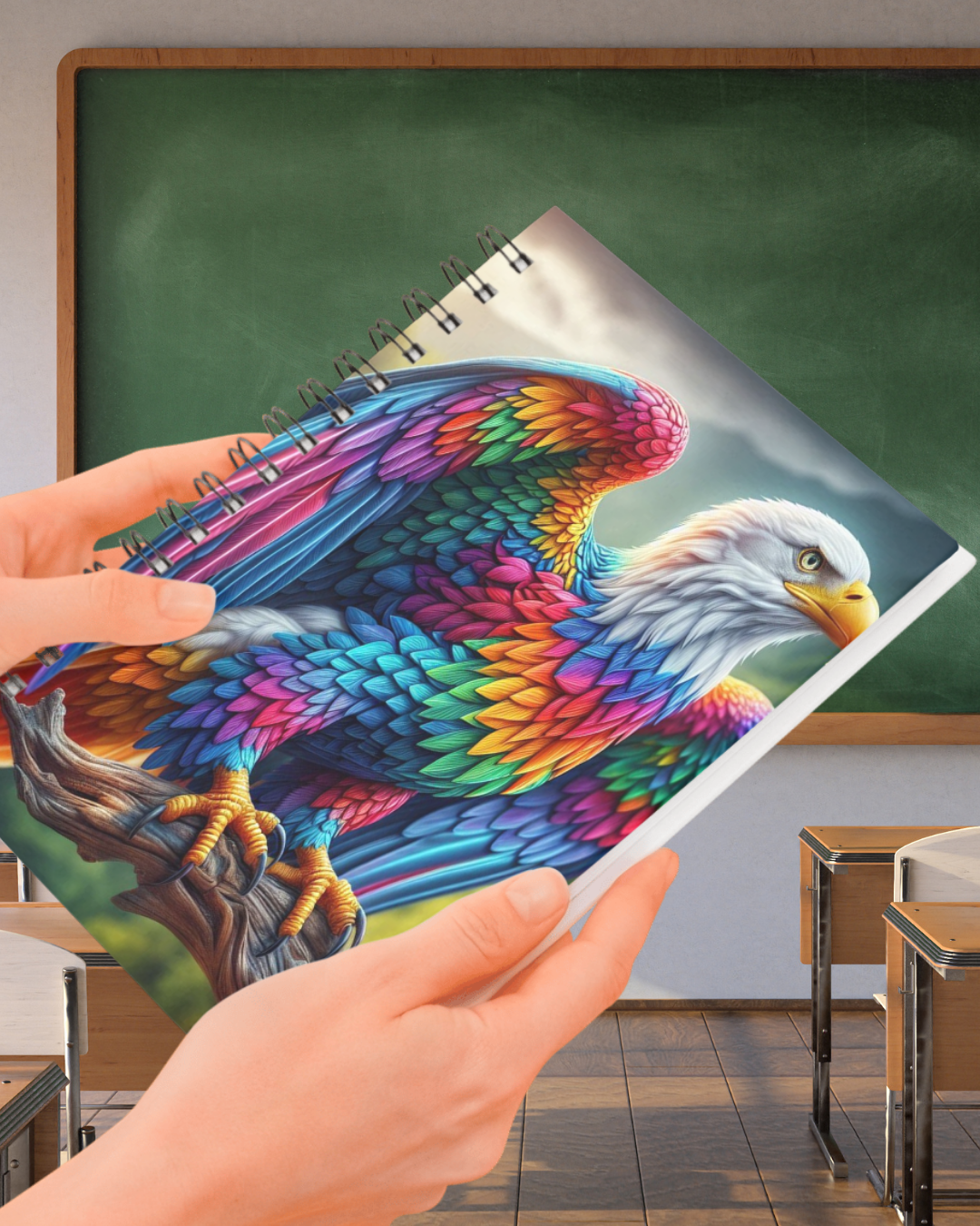 Spiral Notebook - Rainbow Bald Eagle (ruled)