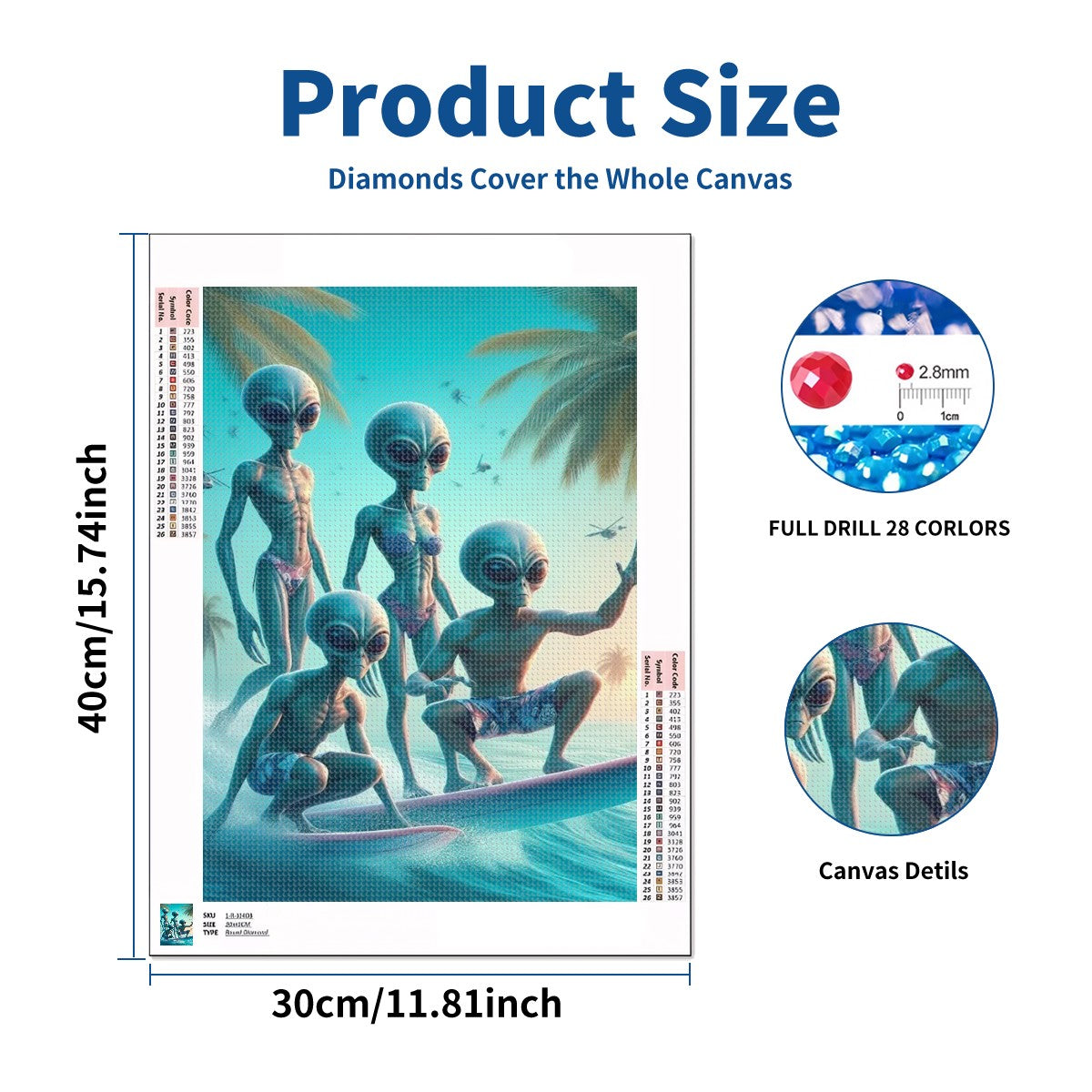 Diamond Painting Aliens Surfing - For You to Complete!