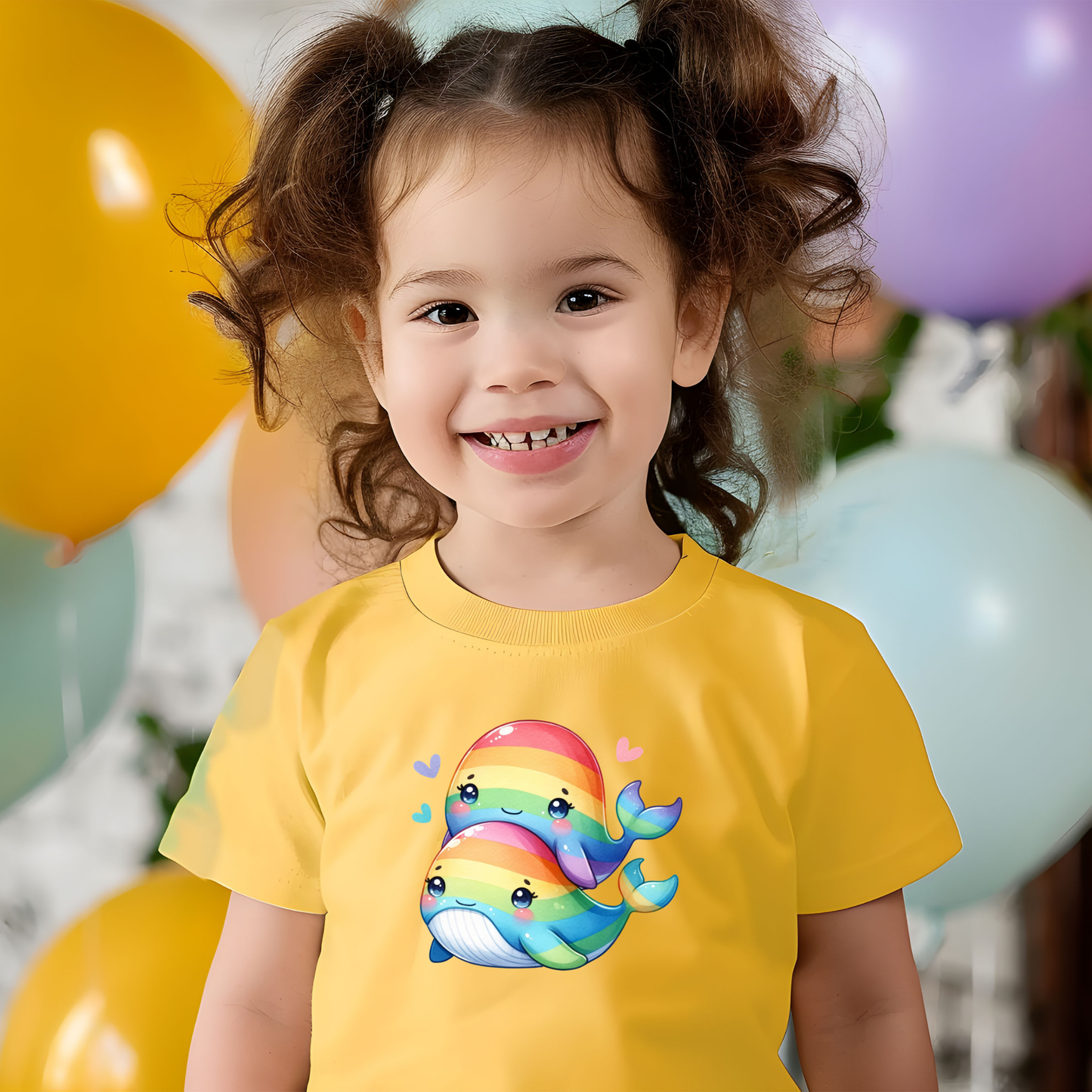 Toddler T-shirt - Rainbow Whales