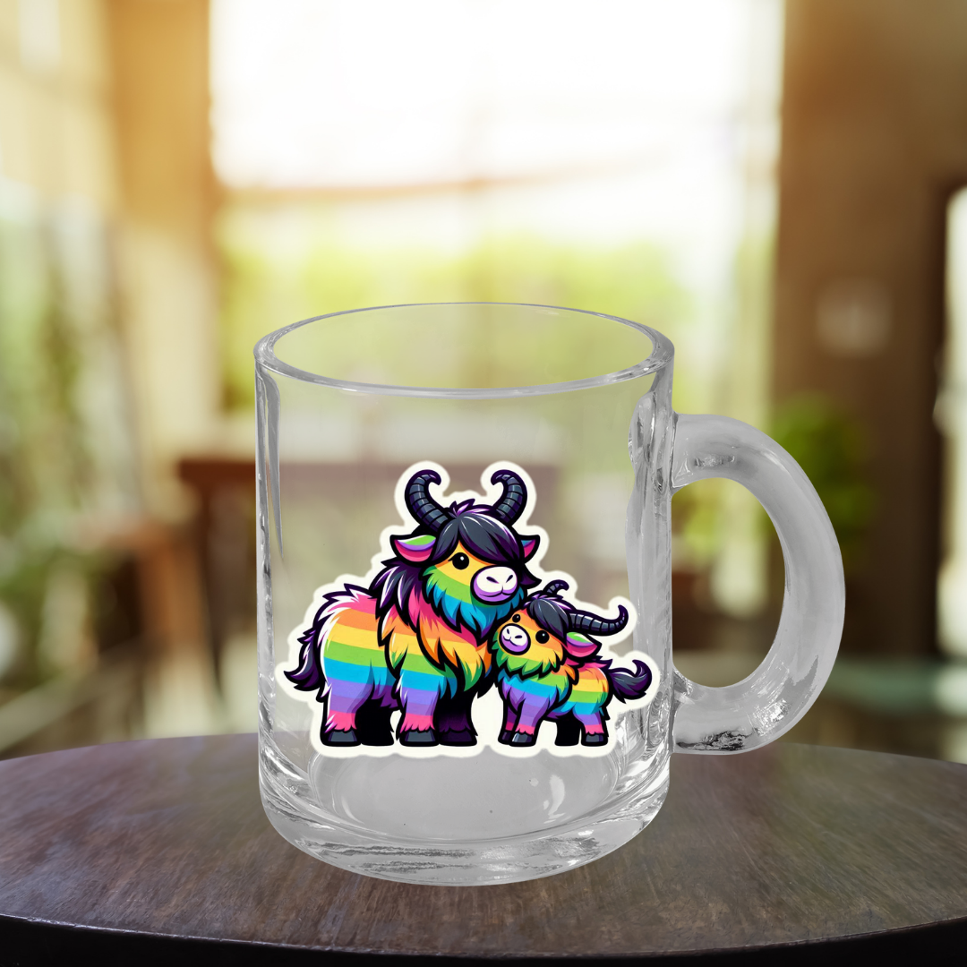 Rainbow Gnus Glass Mug