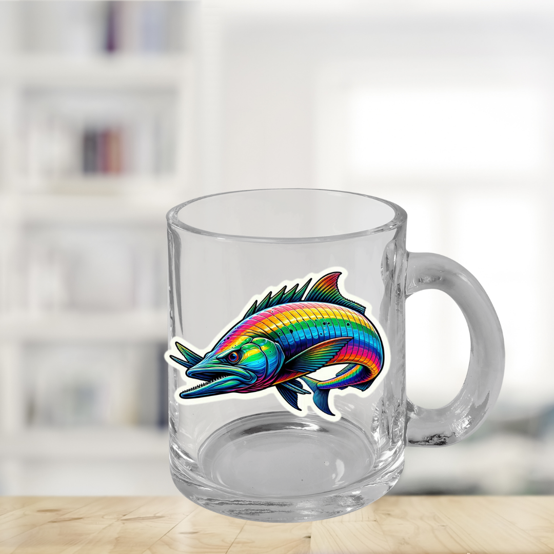 Rainbow Barracuda Glass Mug
