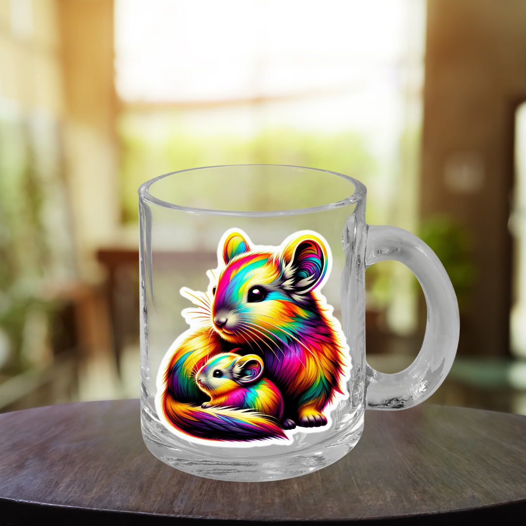 Rainbow Chinchilla Glass Mug