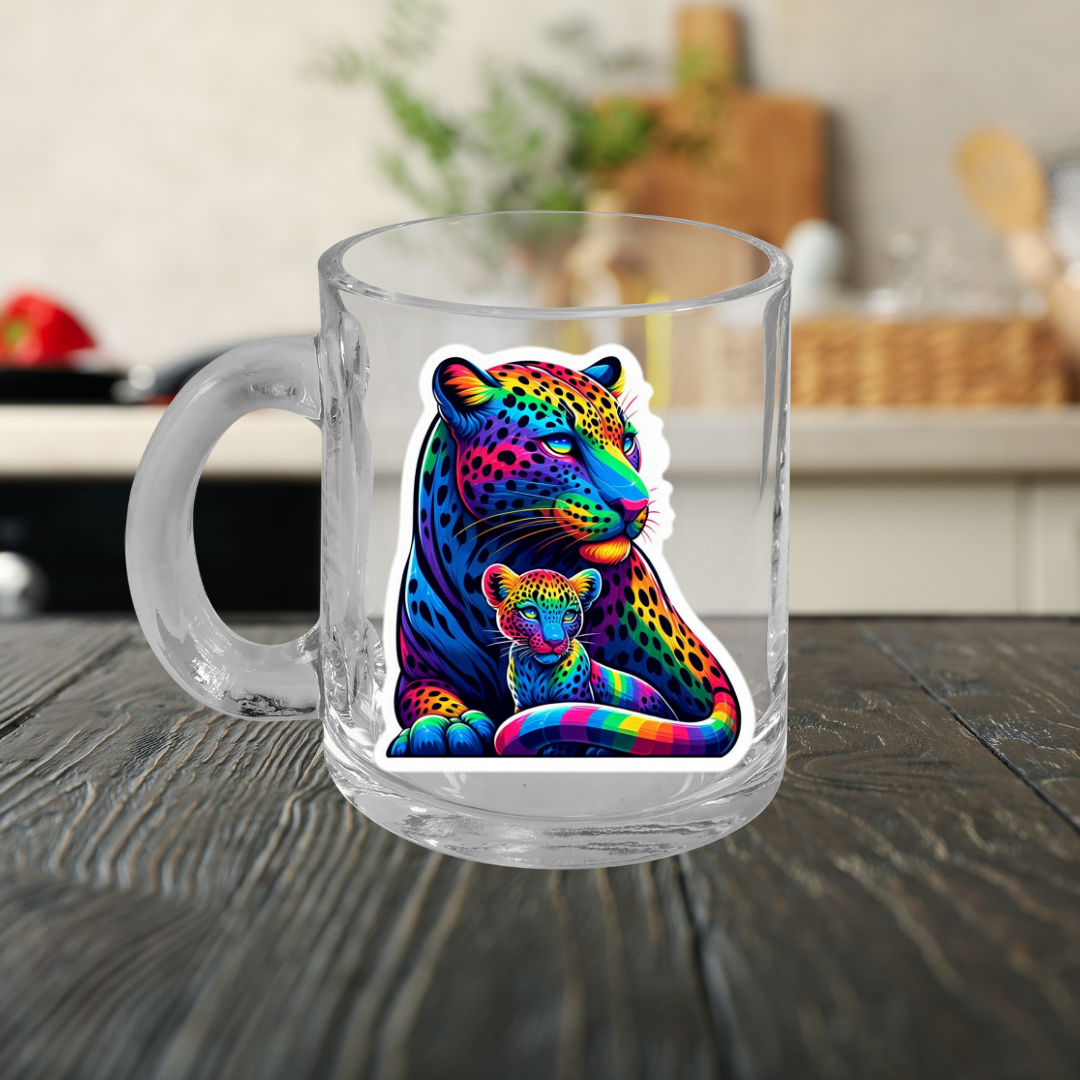 Rainbow Leopards Mug with Handle, 10oz