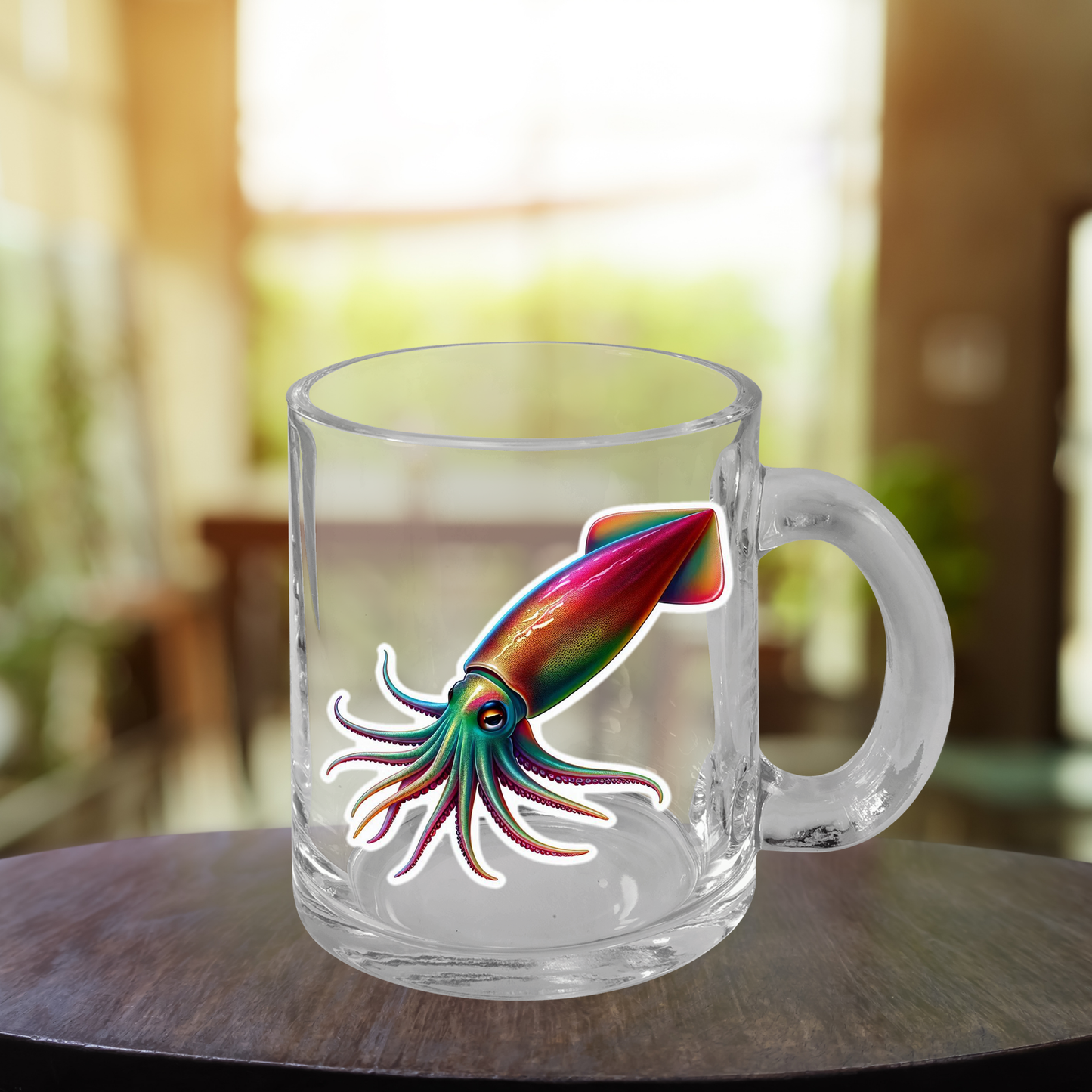 Glass Mug Rainbow Squid