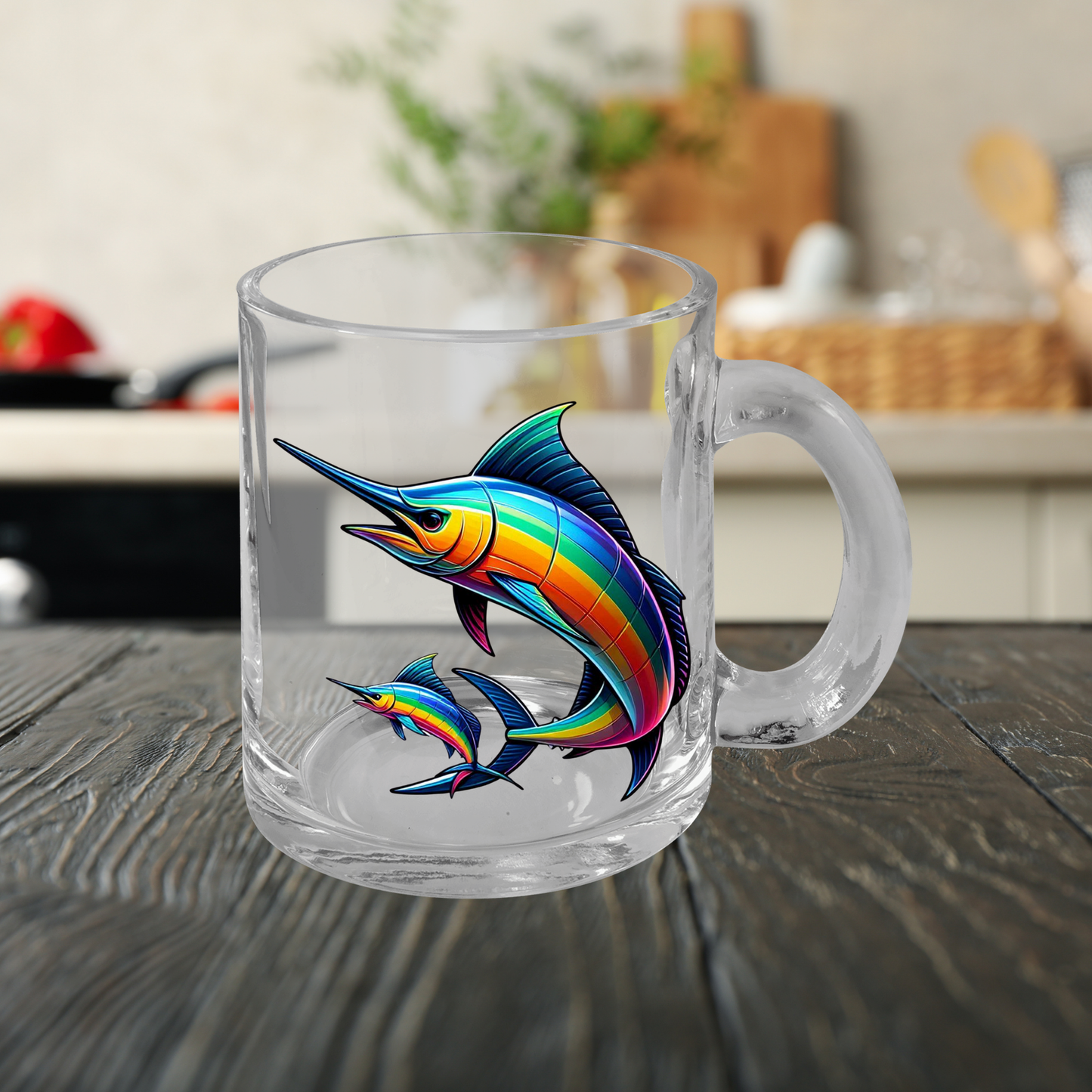 Glass Mug Rainbow Swordfish
