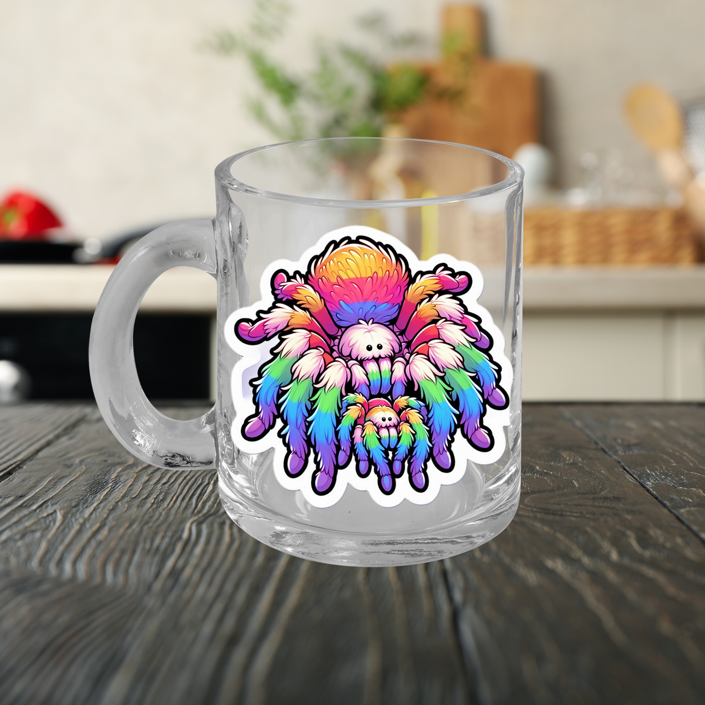 Glass Mug Rainbow Tarantula