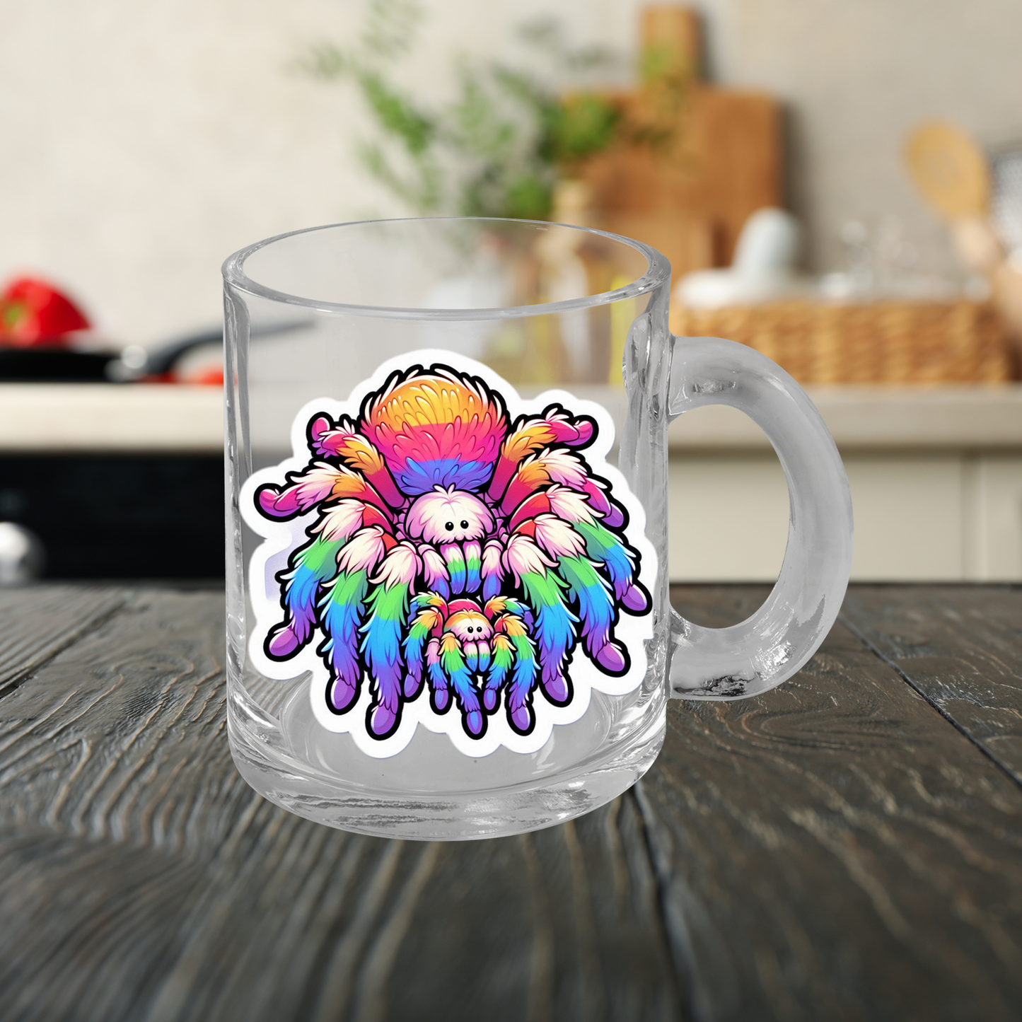 Glass Mug Rainbow Tarantula