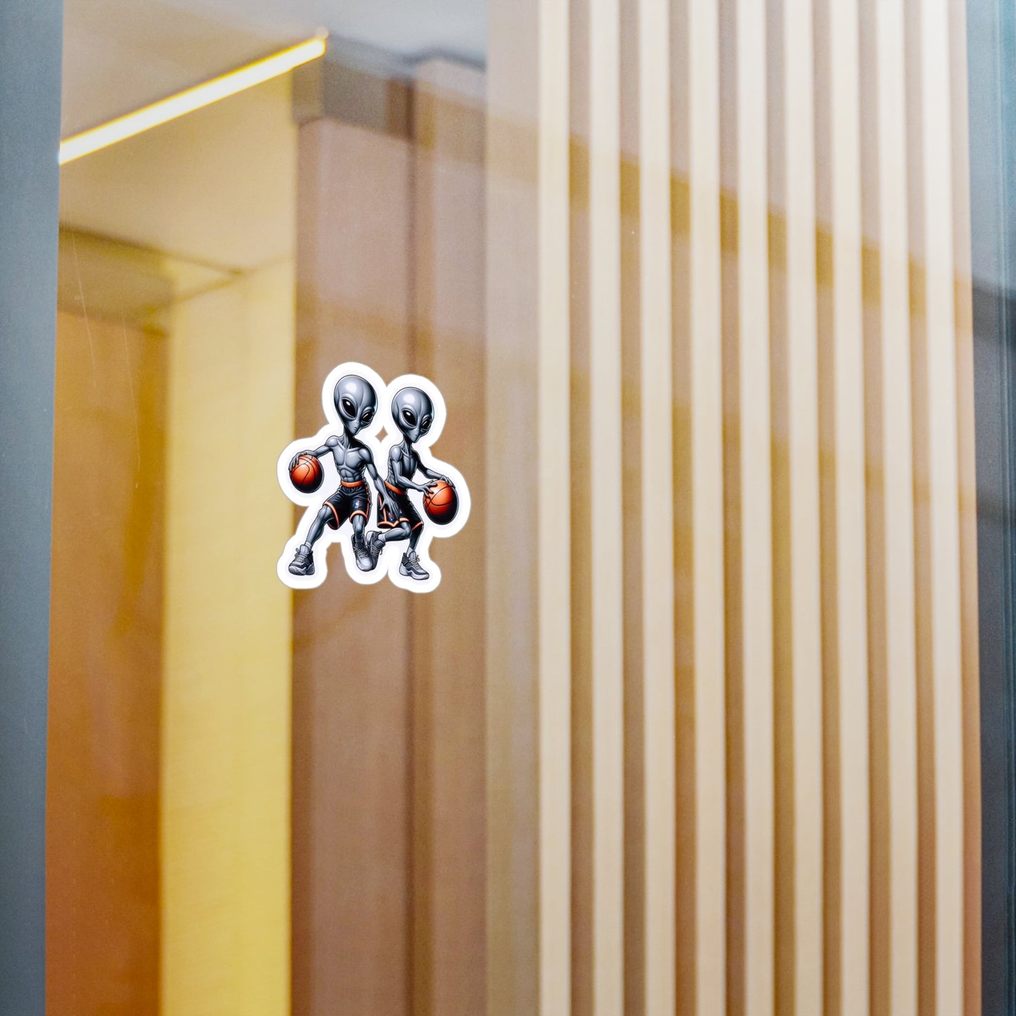 Basketball Playing Aliens Vinyl Decal