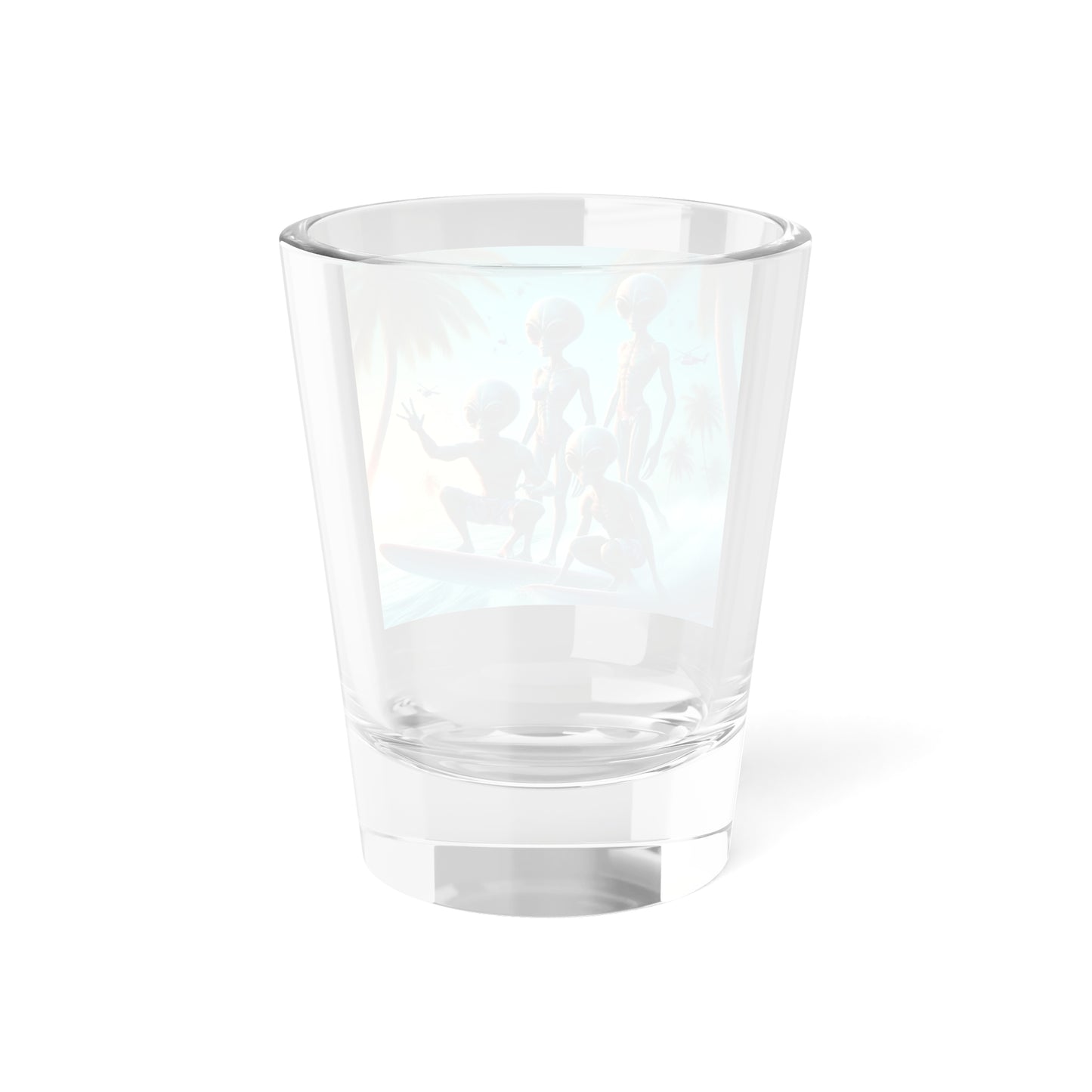 Surfing Aliens Shot Glass