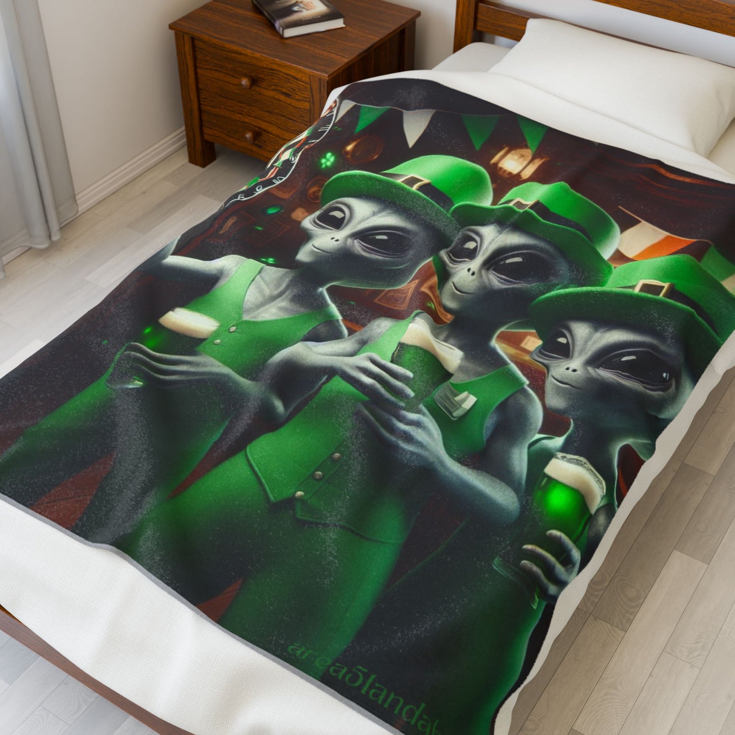 Irish Aliens Velveteen Blanket