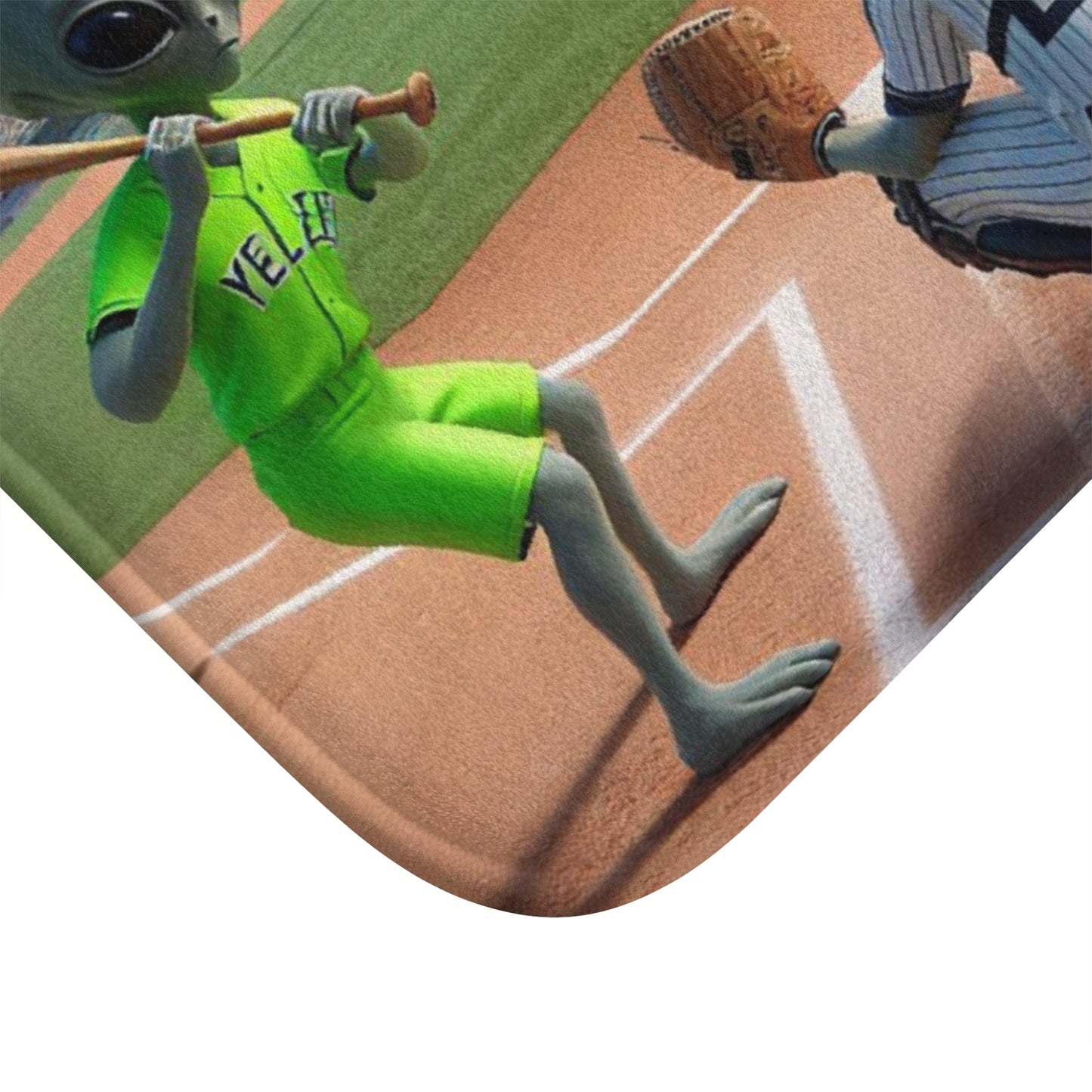 Aliens Playing Baseball Bath Mat
