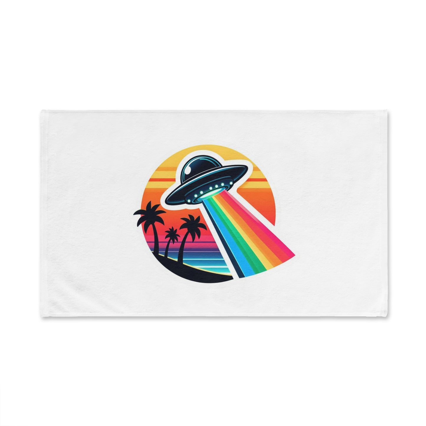 Retro Aliens in Paradise Hand Towel