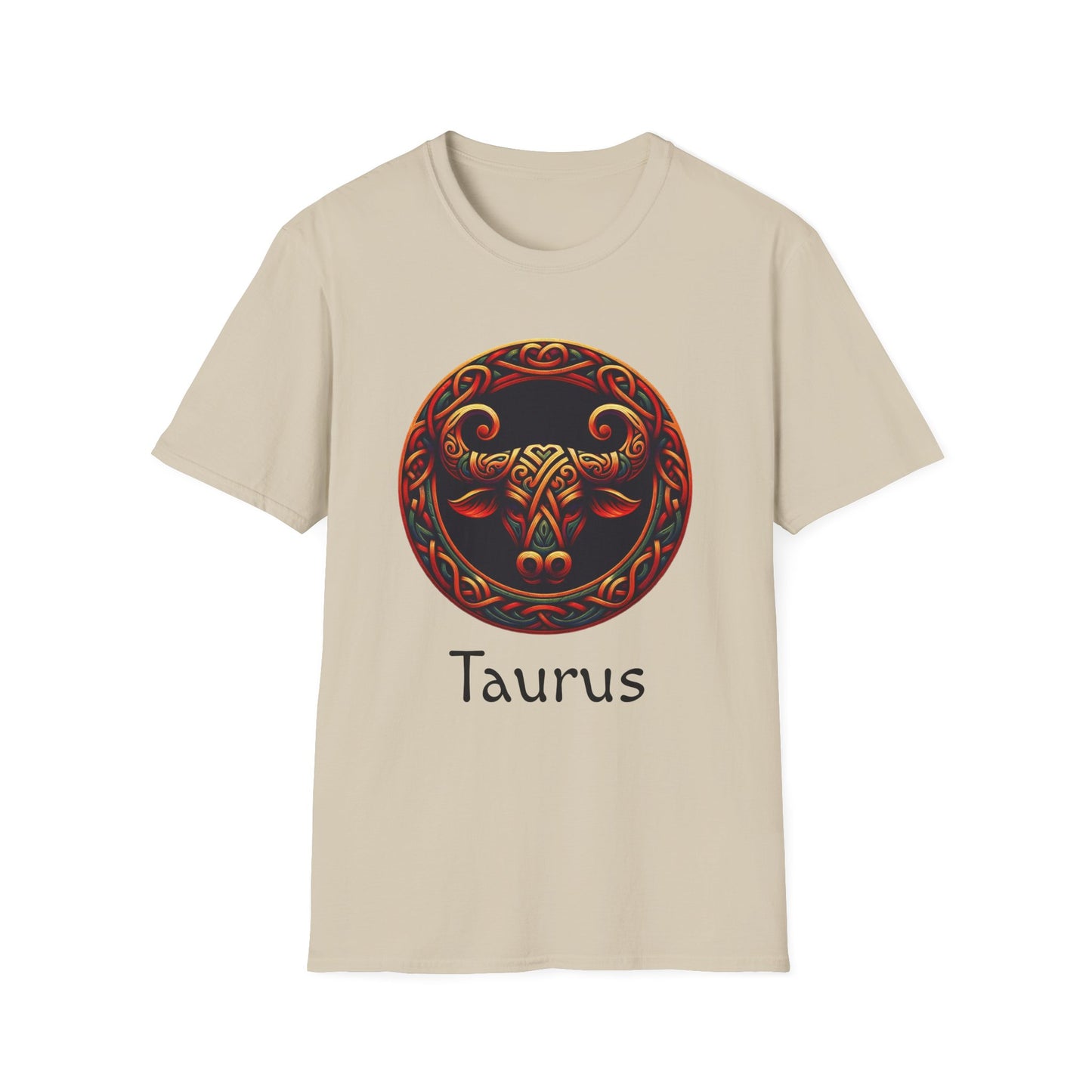 Celtic Design Astrological Symbol Unisex Soft style T-Shirt-Taurus