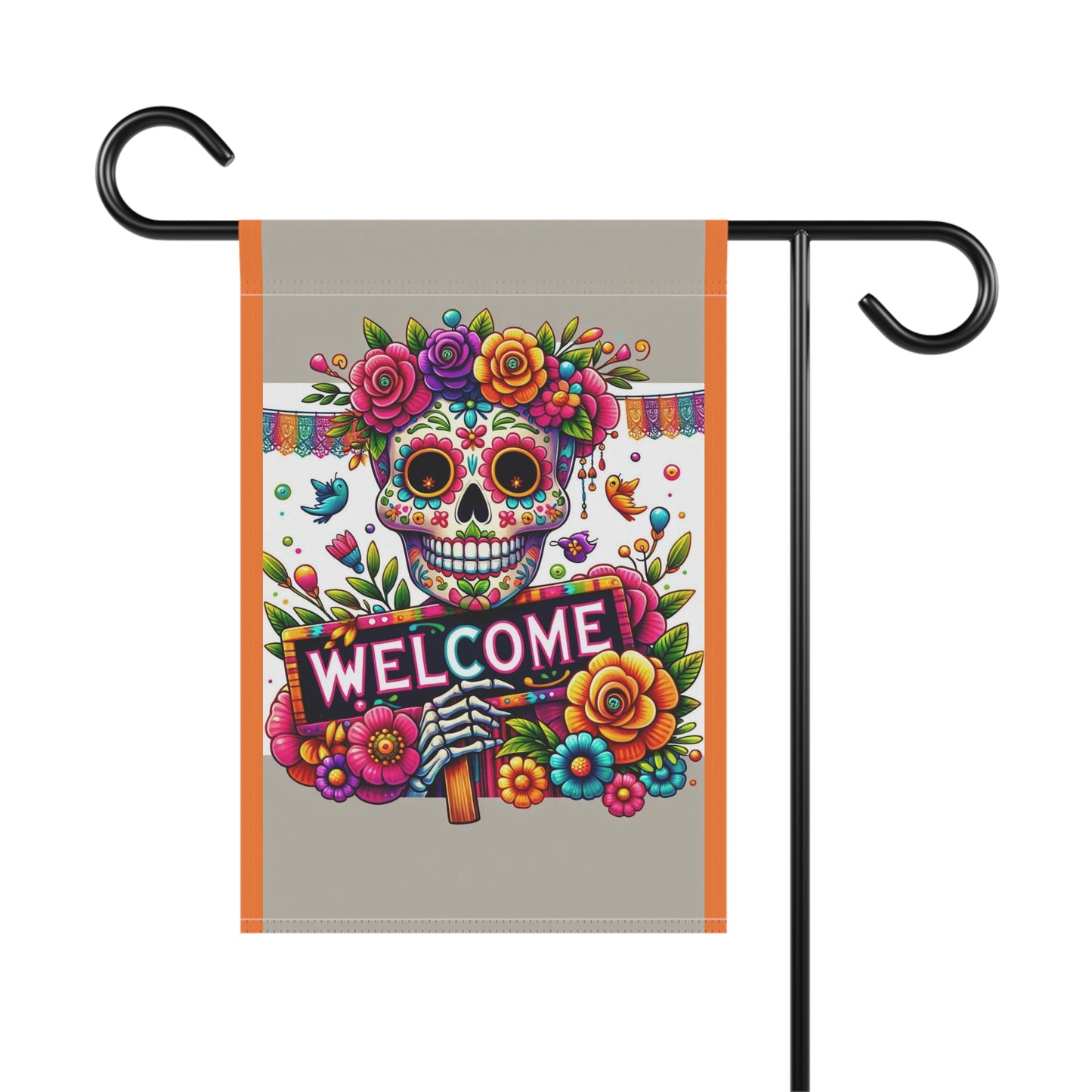 Garden Flag-Sugar Skull Welcome