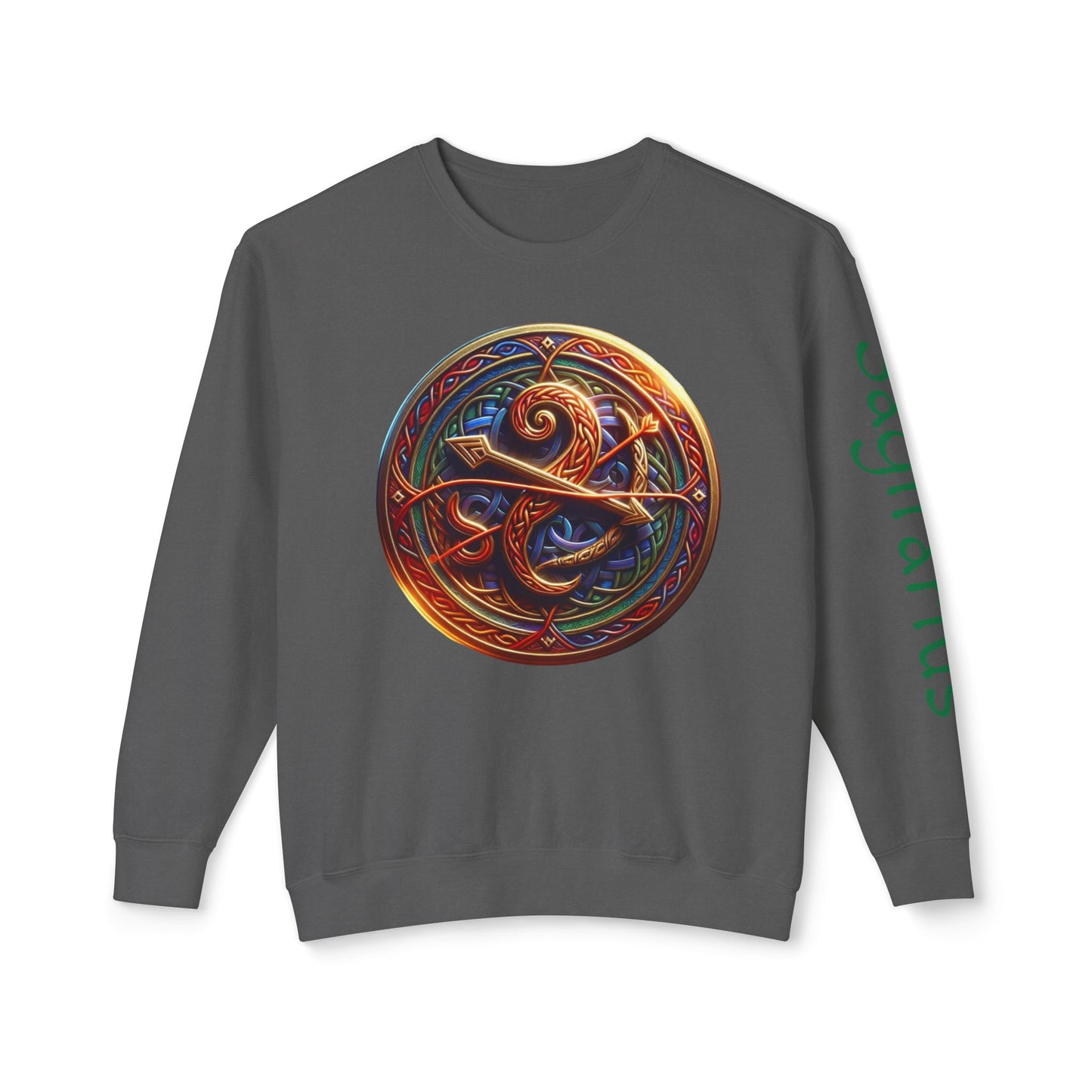 Crewneck Sweatshirt with Celtic Astrological Symbols-Sagitarius