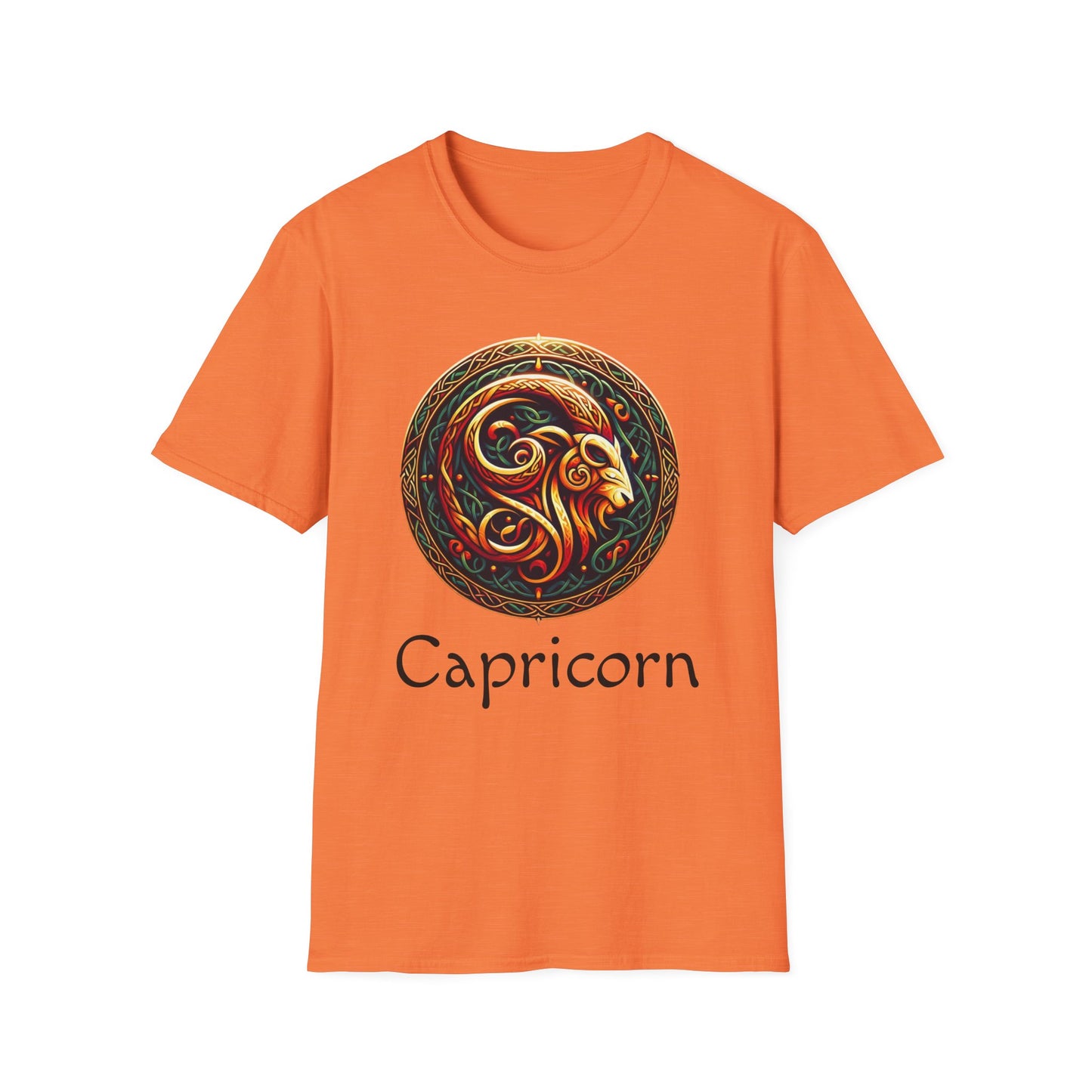 Celtic Design Astrological Symbol Unisex Soft style T-Shirt-Capricorn