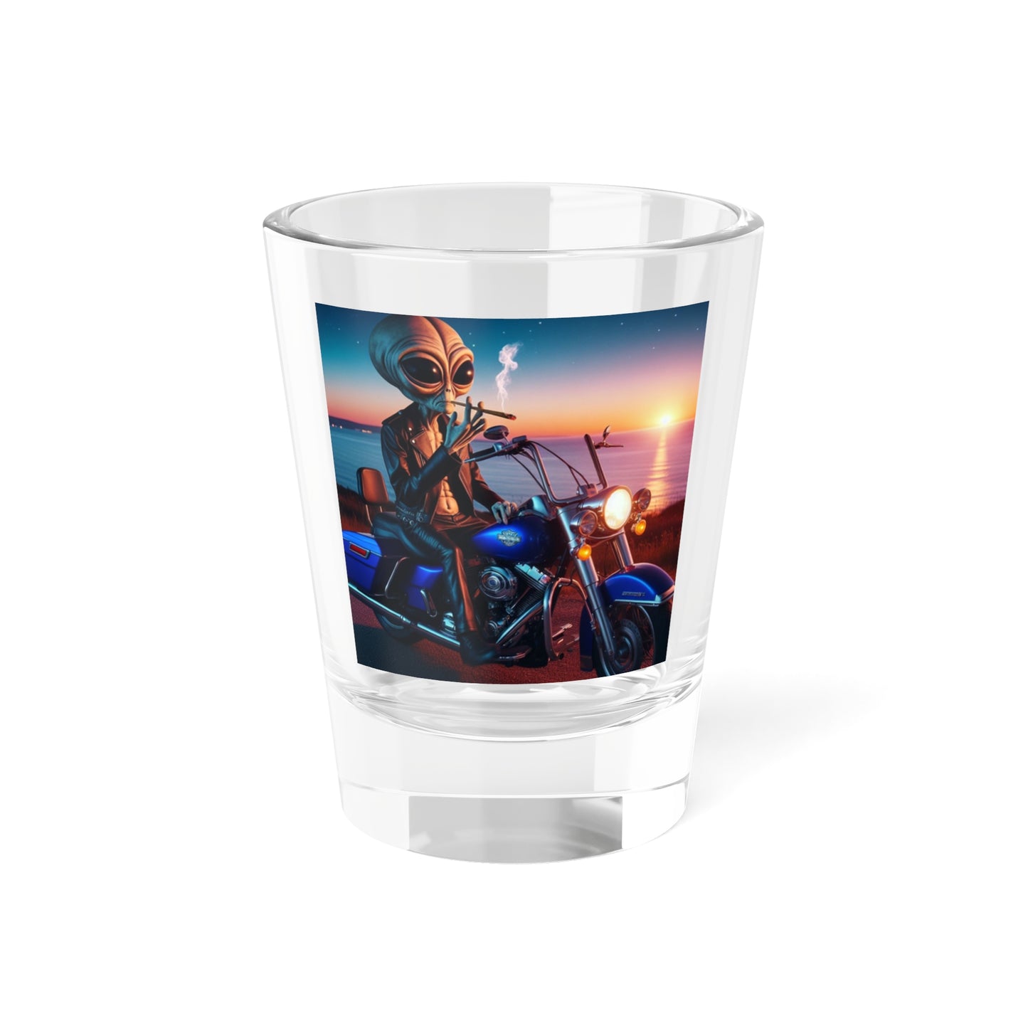 Bad Influence Alien Motorcycle Shot Glass