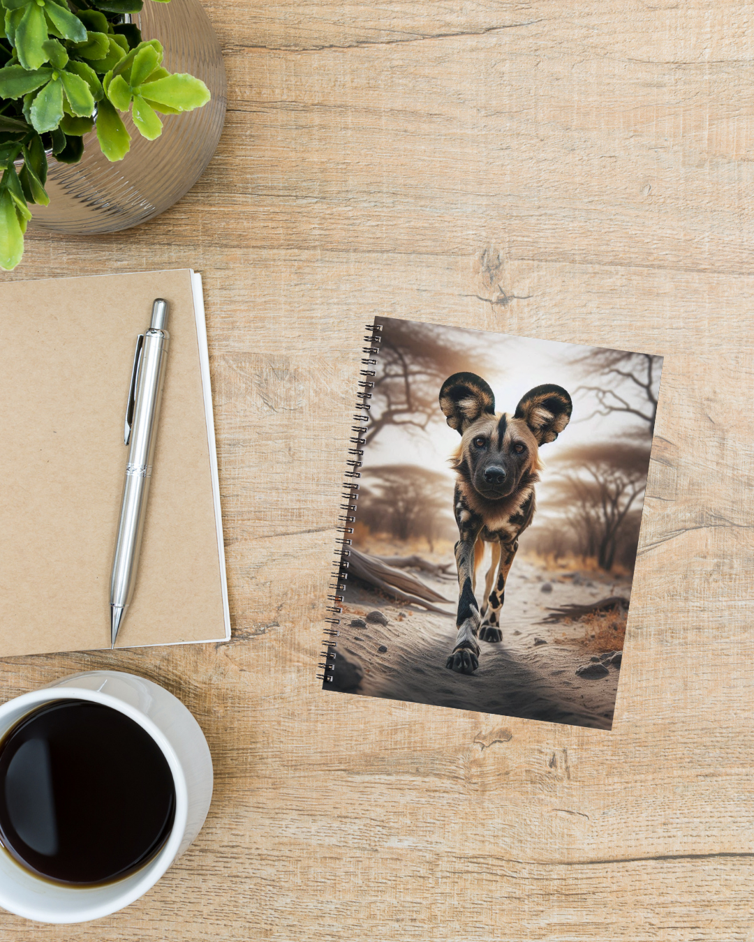 Spiral Notebook - Intense African Wild Dog (ruled)