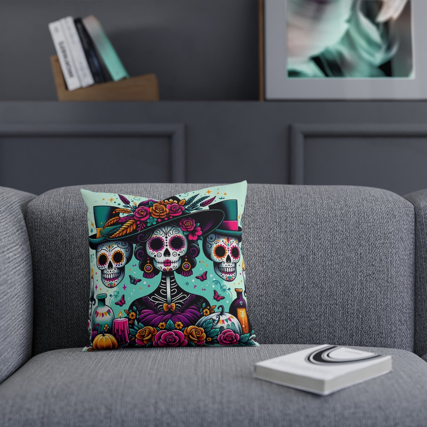 La Catrine Trio Throw Pillow