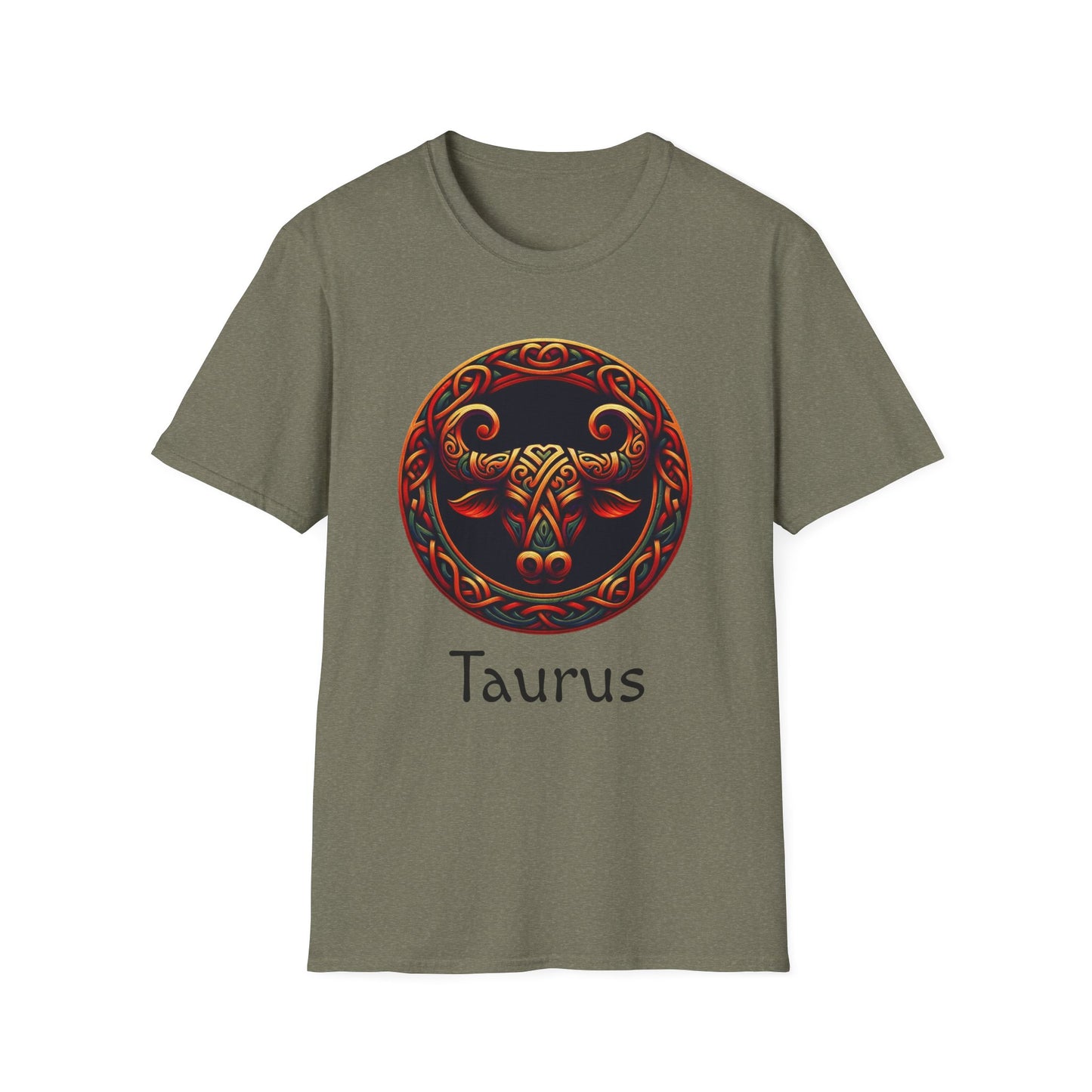 Celtic Design Astrological Symbol Unisex Soft style T-Shirt-Taurus