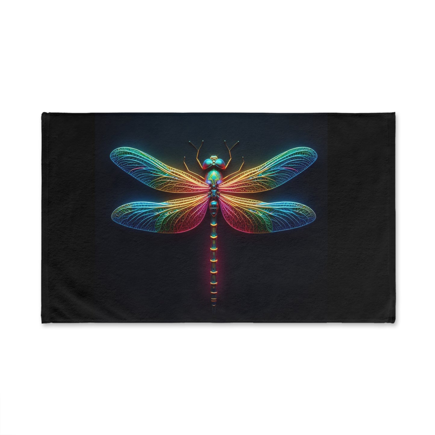 Neon Dragonfly Hand Towel