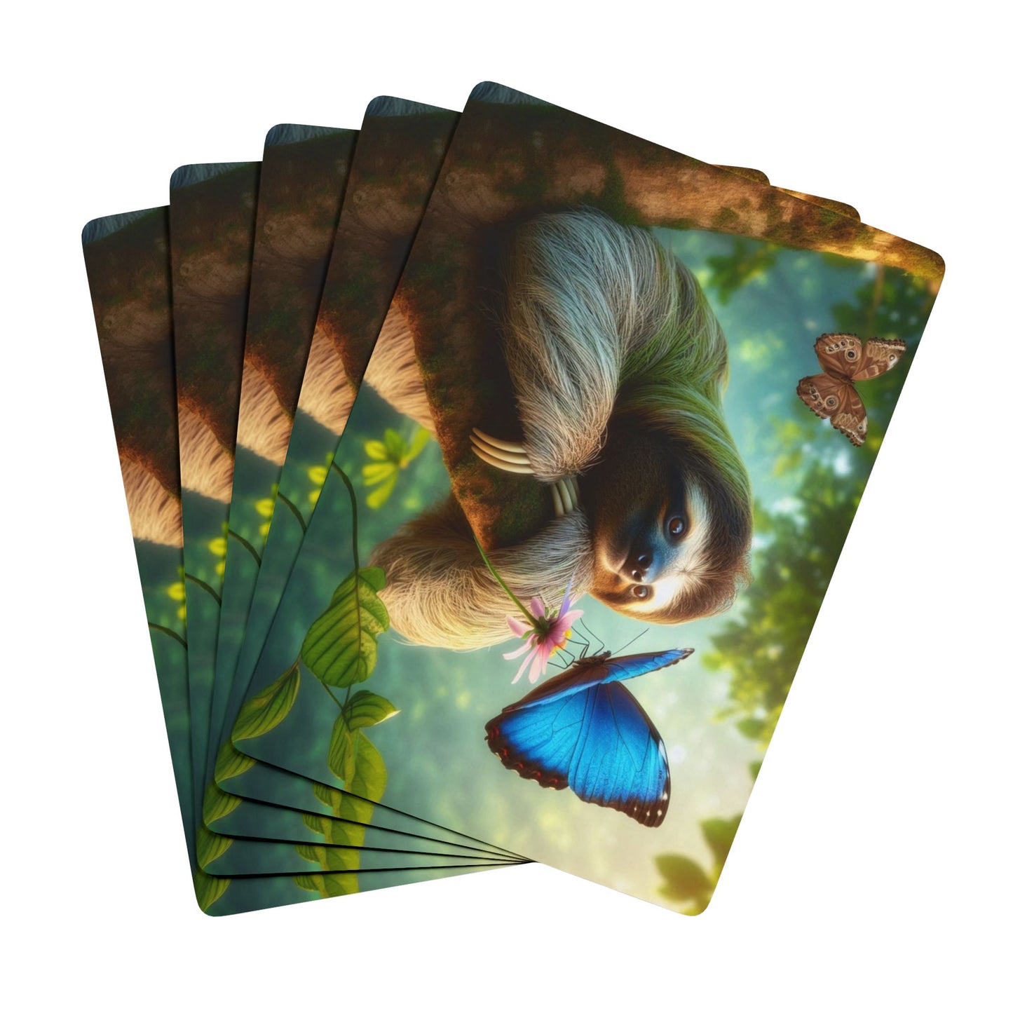 Sloth and Blue Morpho Playing Cards