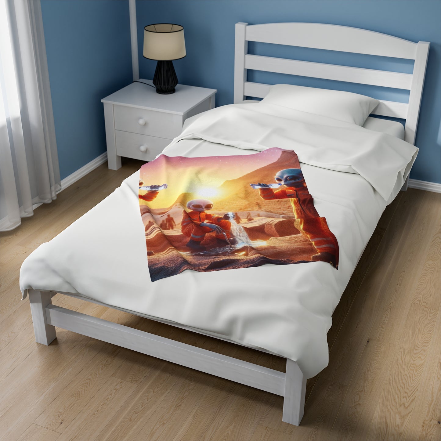 Water Break at The Pyramids of Giza Velveteen Blanket