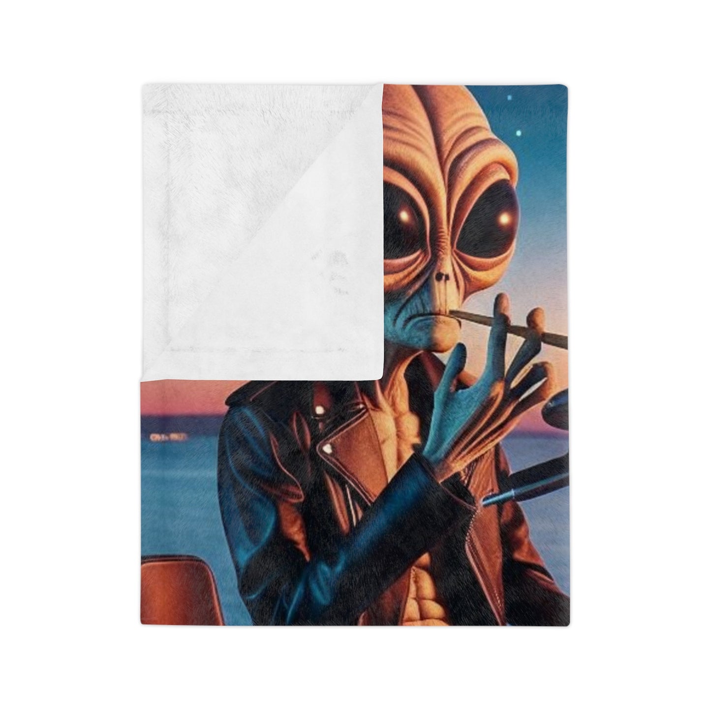 Alien on a Hog Microfiber Blanket