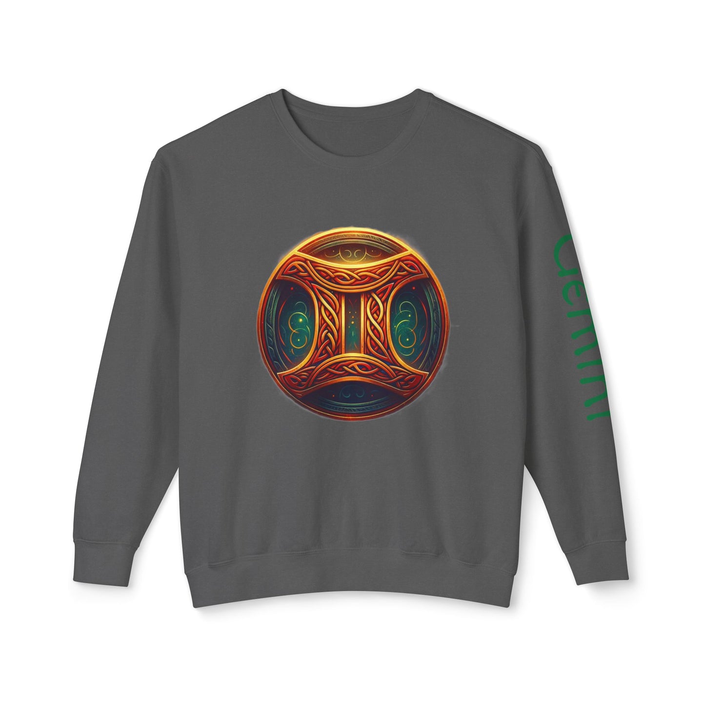 Crewneck Sweatshirt with Celtic Astrological Symbols-Gemini