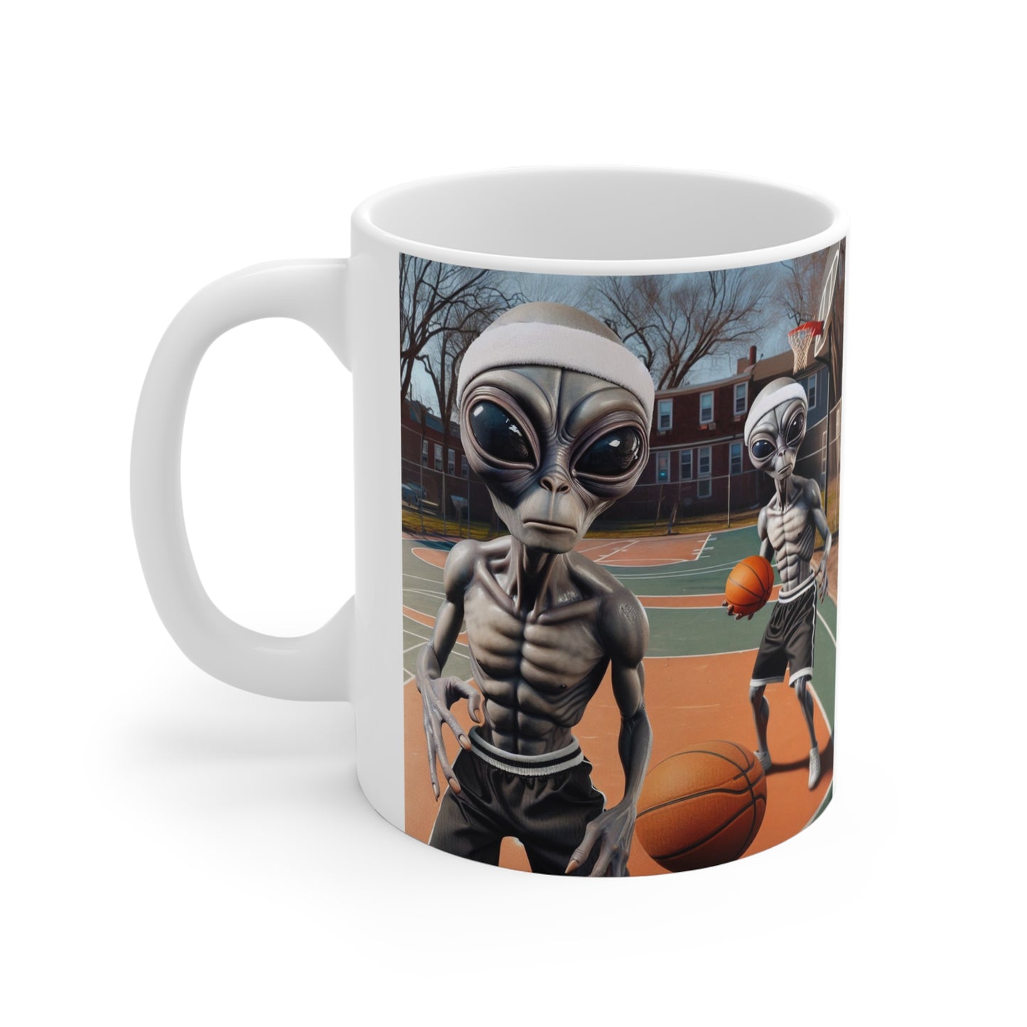 Alien Basketball Players Coffee Mug