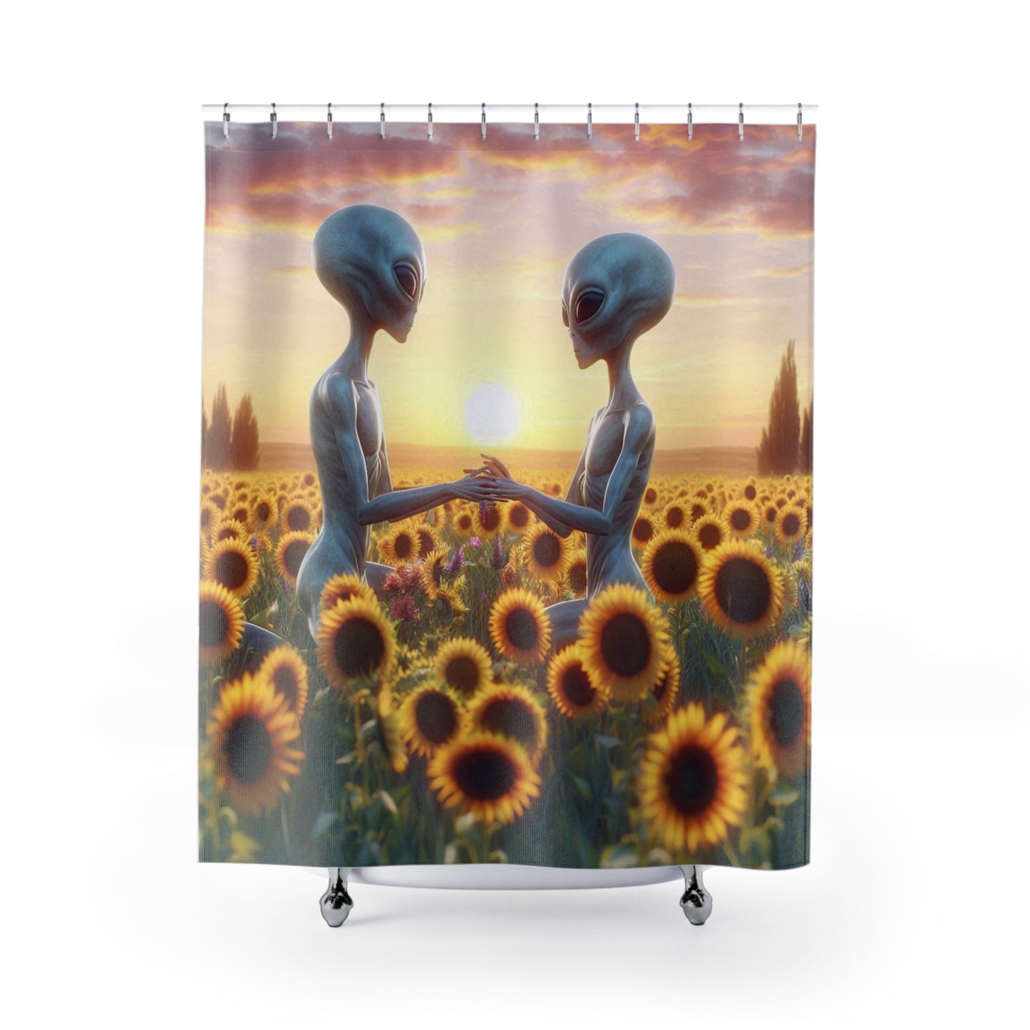 Aliens in Love Shower Curtain