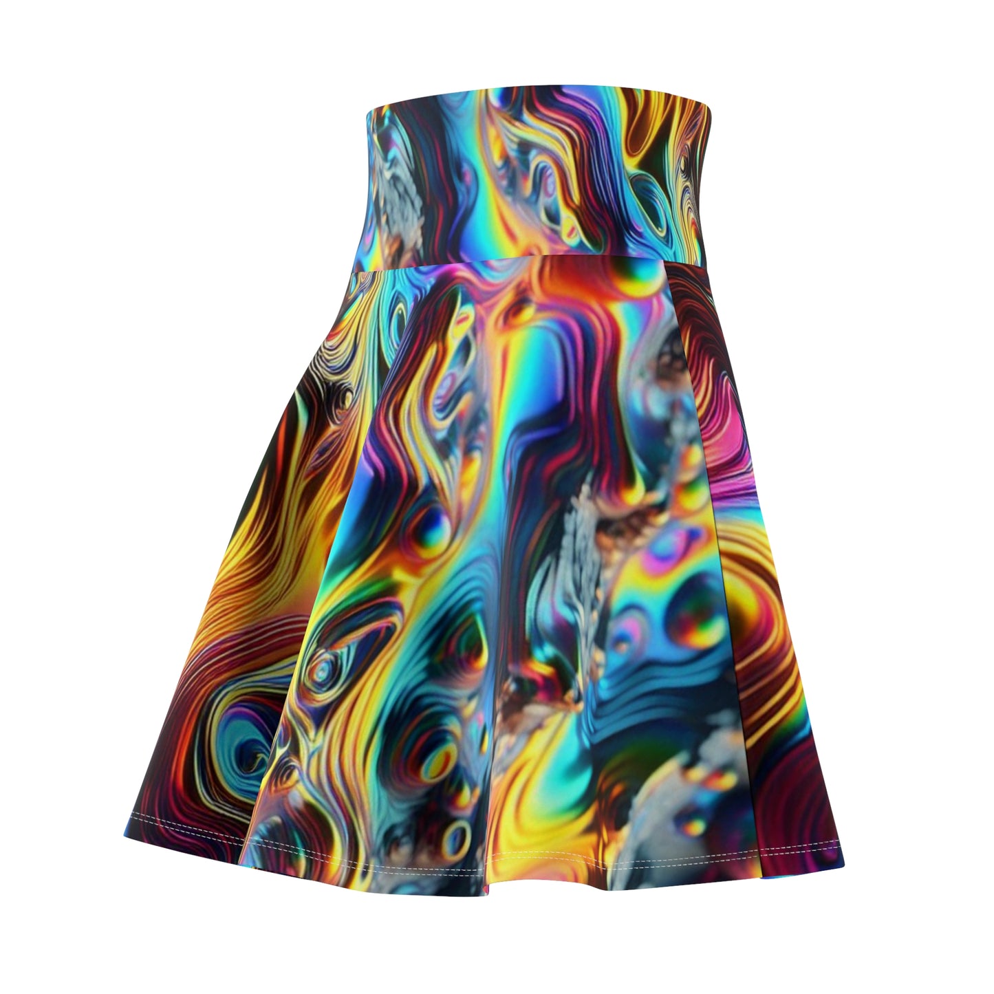 Rainbow Oil Skater Skirt